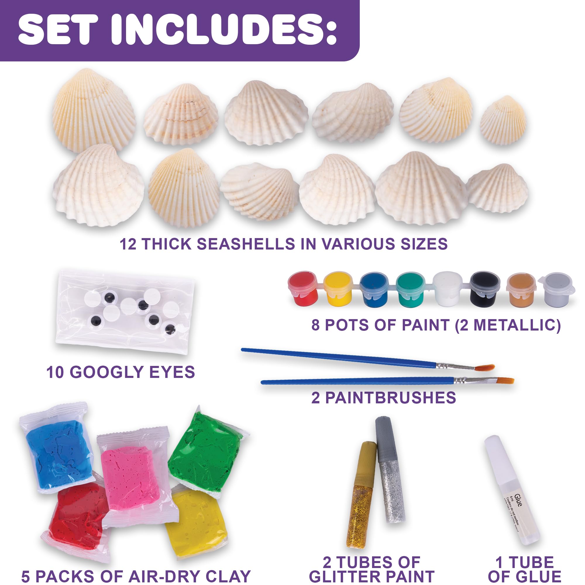 Foto 3 pulgar | Kit De Pintura De Conchas Marinas Artcreativity Para Niños Con 12 Conchas Marinas - Venta Internacional.