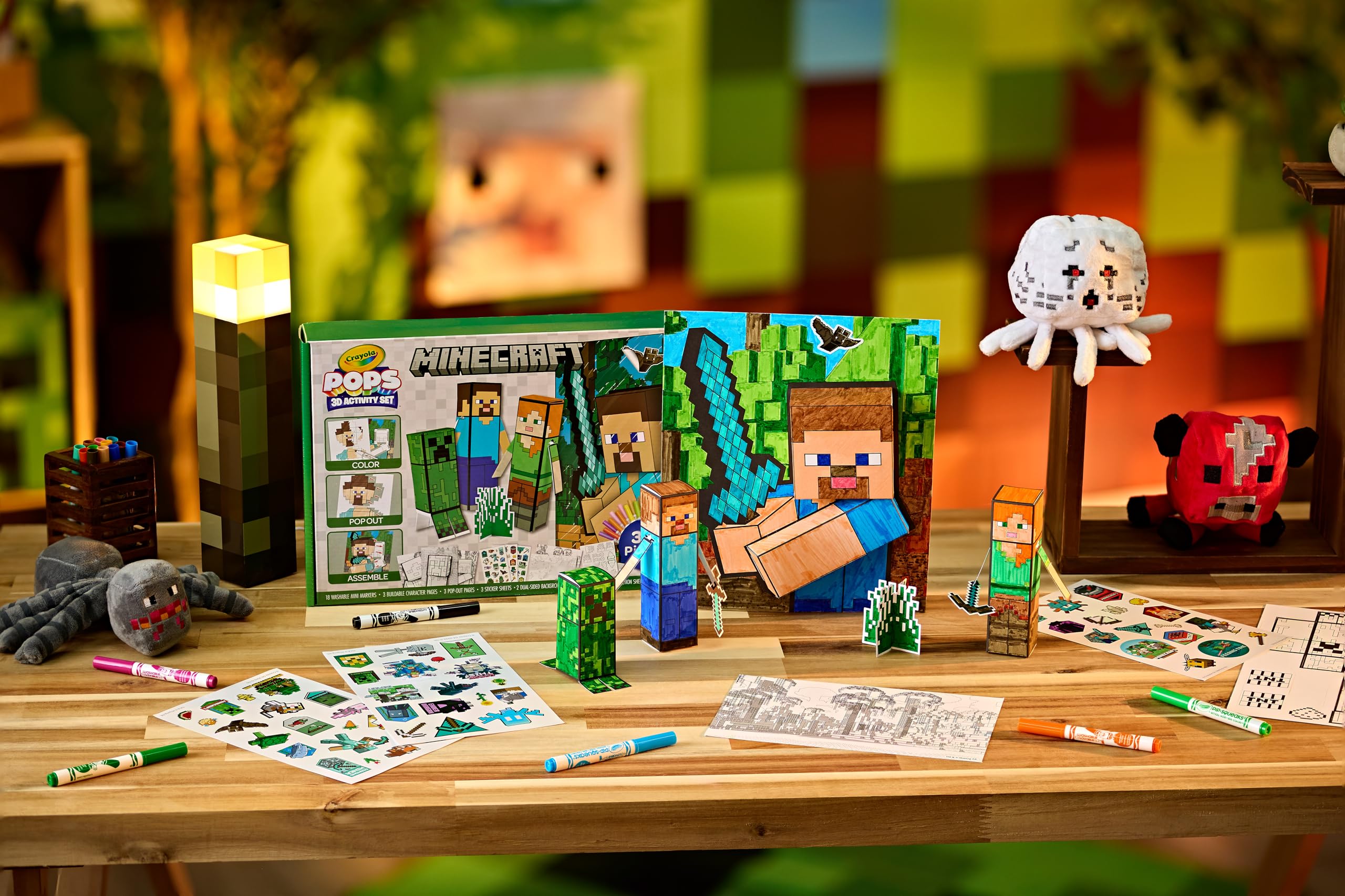 Foto 7 pulgar | Set De Arte Crayola Minecraft Pops 3d Con Libro Para Colorear De Más De 6 Años - Venta Internacional.