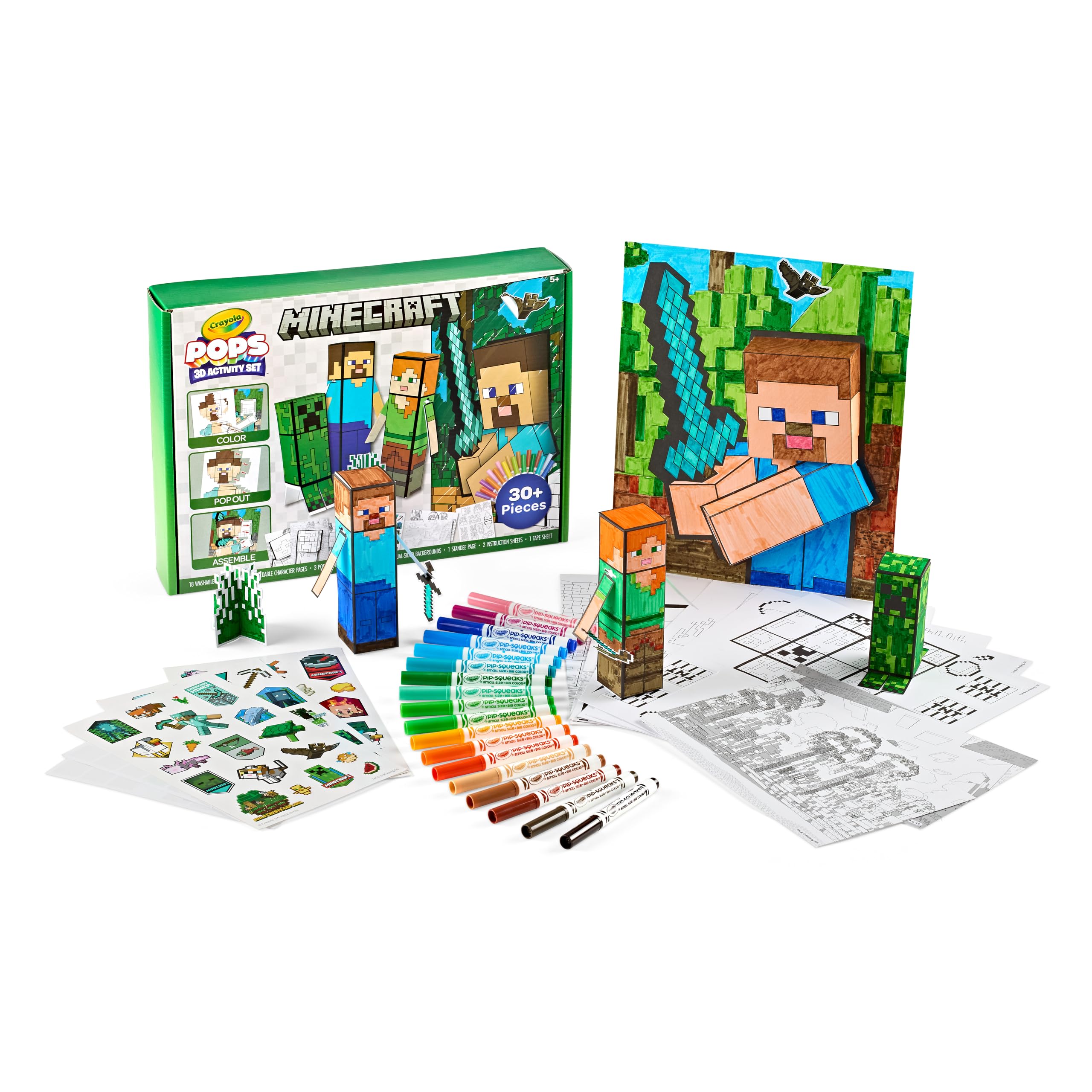 Foto 8 pulgar | Set De Arte Crayola Minecraft Pops 3d Con Libro Para Colorear De Más De 6 Años - Venta Internacional.
