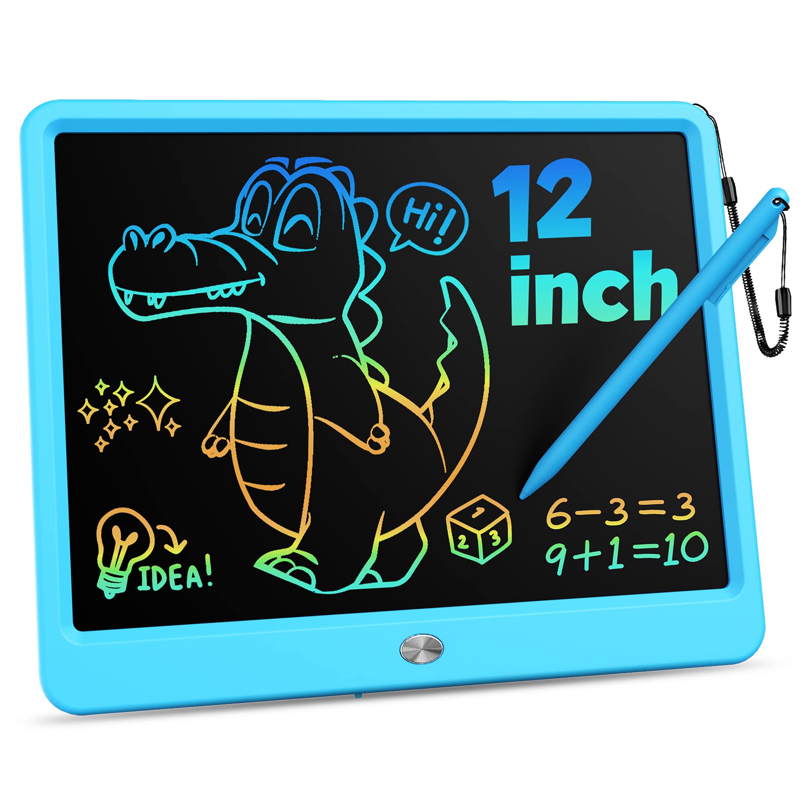 Tableta De Escritura Lcd Kokodi De 12 Pulgadas Con Lápiz Capacitivo Antipérdida, Color Azul - Venta Internacional.