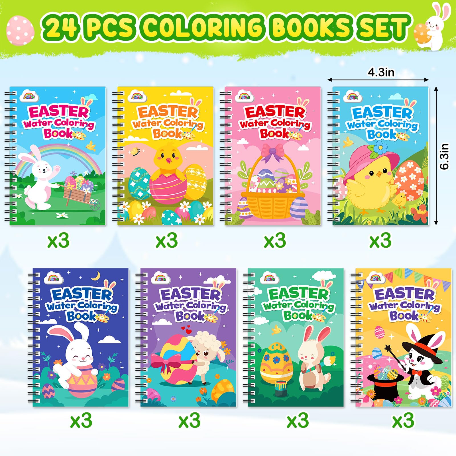 Foto 4 pulgar | Libro Para Colorear Zmlm 24 Water For Kids, Regalos Para Fiestas De Pascua - Venta Internacional.