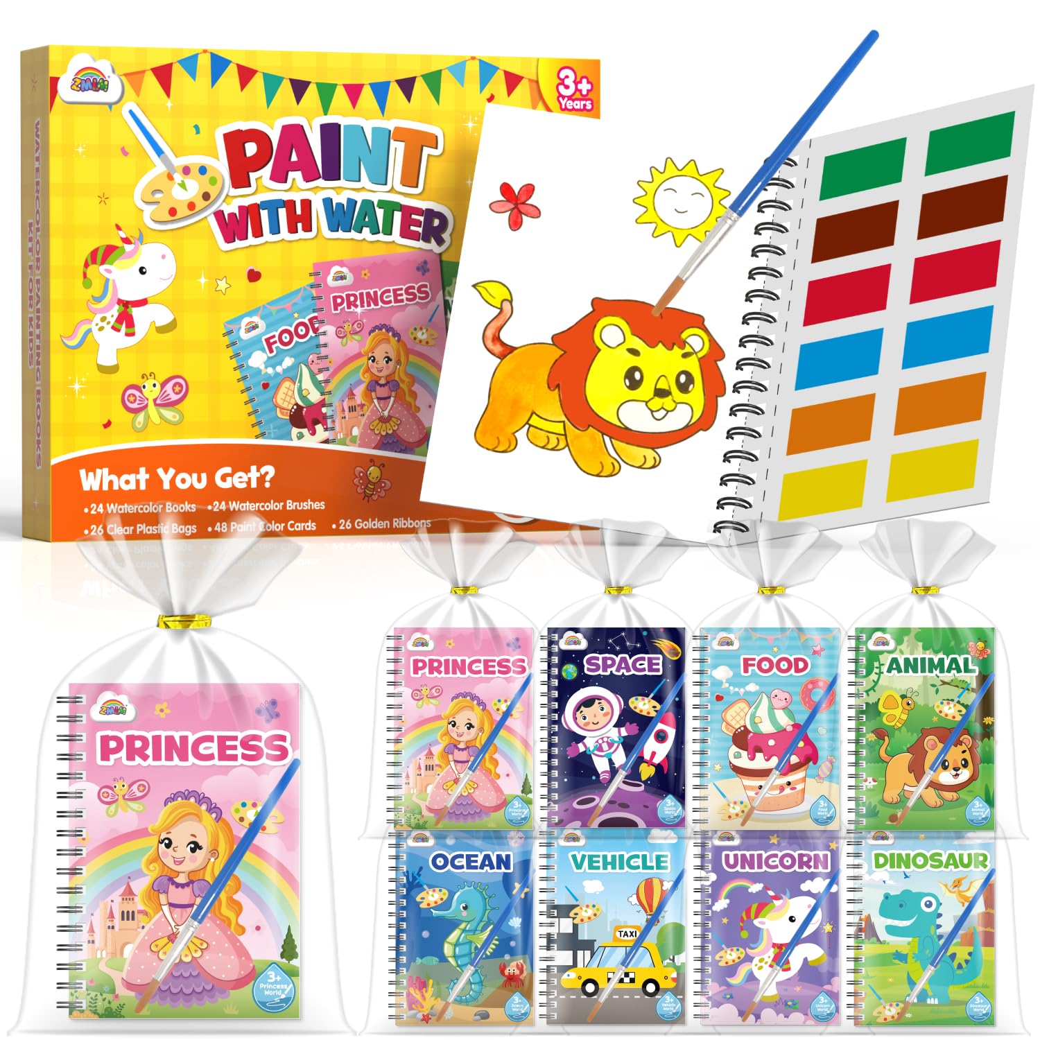 Foto 2 pulgar | Libro Para Colorear Zmlm 24 Water For Kids, Regalo De Fiesta Para Niños De 4 A 8 Años - Venta Internacional.