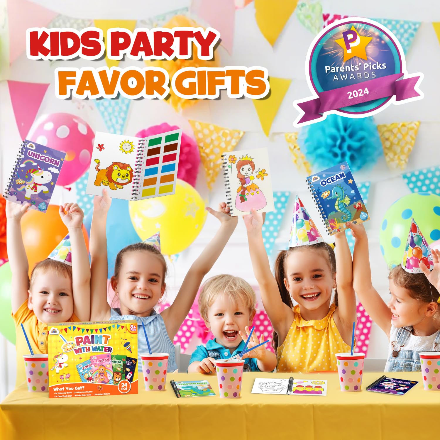 Foto 4 pulgar | Libro Para Colorear Zmlm 24 Water For Kids, Regalo De Fiesta Para Niños De 4 A 8 Años - Venta Internacional.