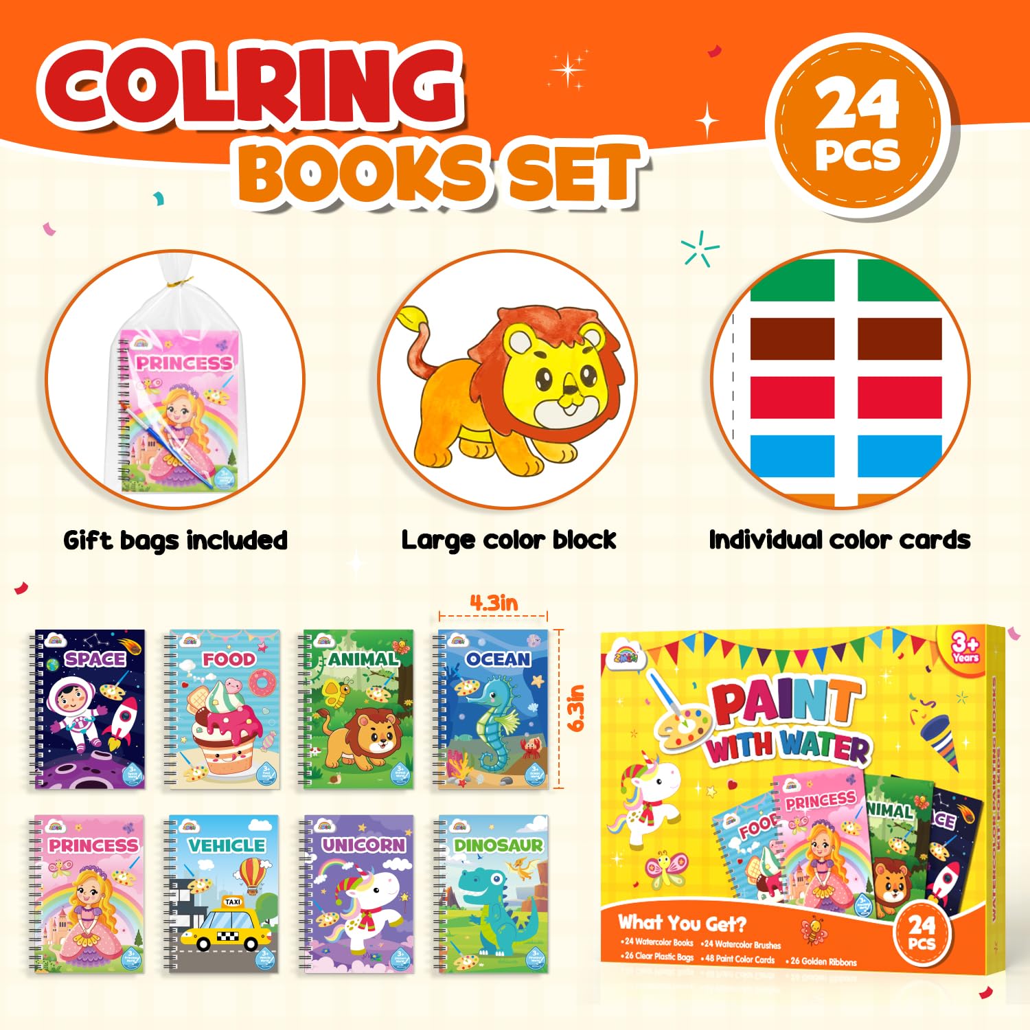 Foto 5 pulgar | Libro Para Colorear Zmlm 24 Water For Kids, Regalo De Fiesta Para Niños De 4 A 8 Años - Venta Internacional.