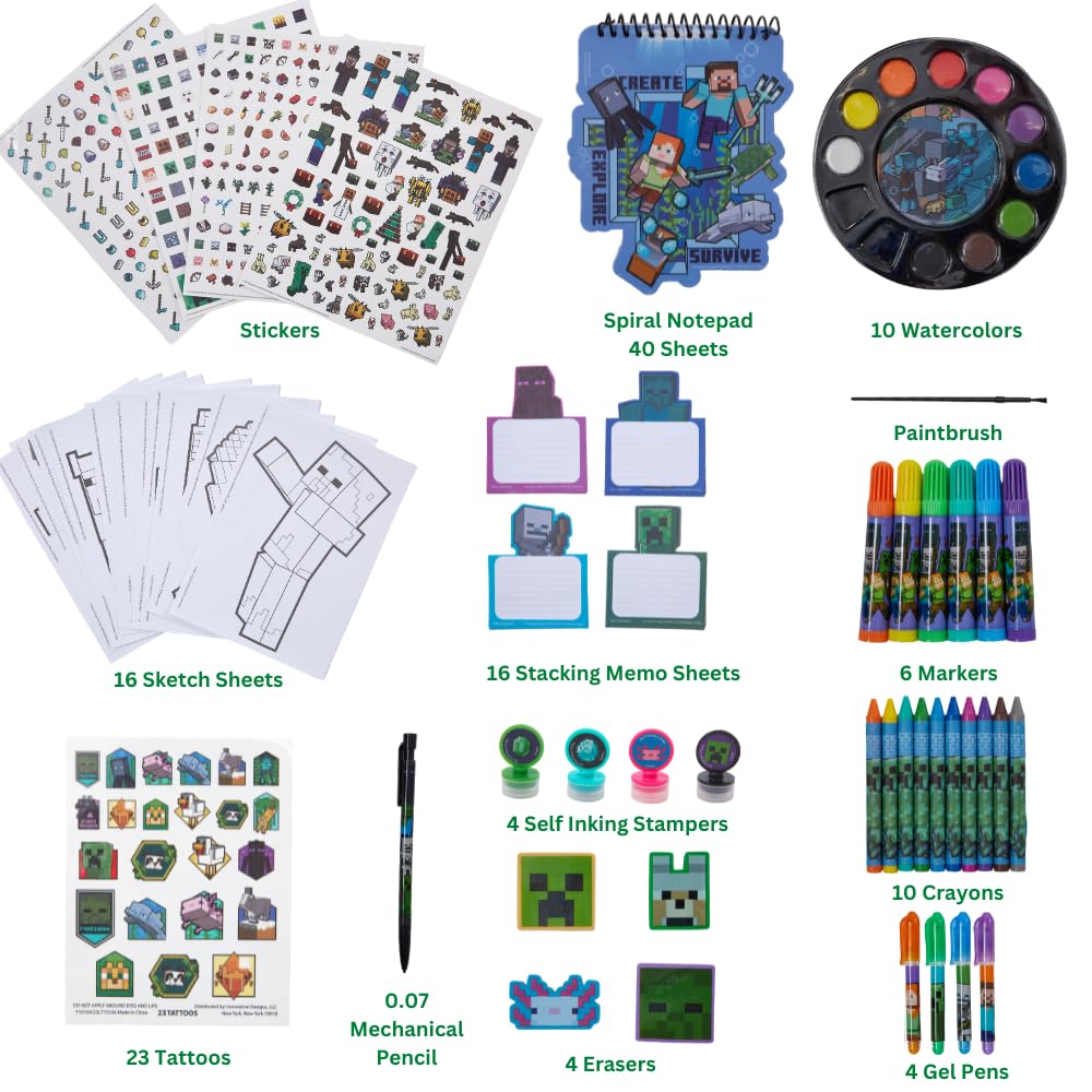 Foto 3 pulgar | Set De Arte Con Diseños Innovadores De Minecraft Con Pegatinas Y Tatuajes - Venta Internacional.