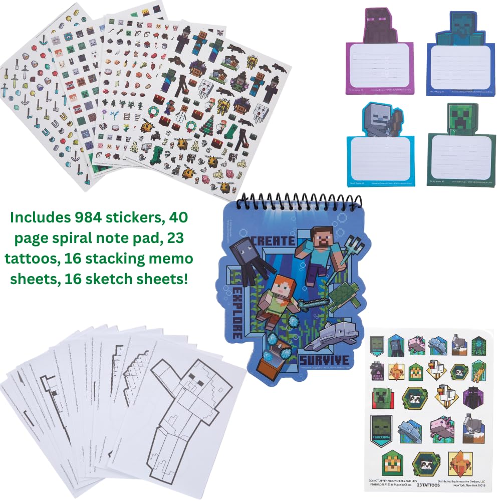Foto 5 pulgar | Set De Arte Con Diseños Innovadores De Minecraft Con Pegatinas Y Tatuajes - Venta Internacional.