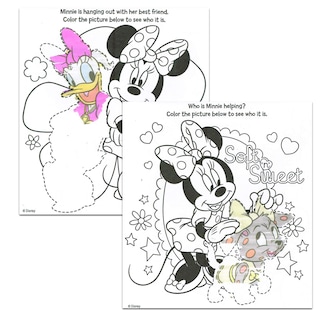 Foto 2 | Juego de Libros para Colorear Disney Minnie Mouse y Mickey Mouse 12 Piezas + Calcomanías - Venta Internacional
