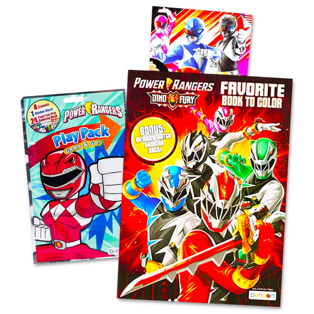 Set De Libros Para Colorear Power Rangers 2 Con Pegatinas - Venta Internacional.