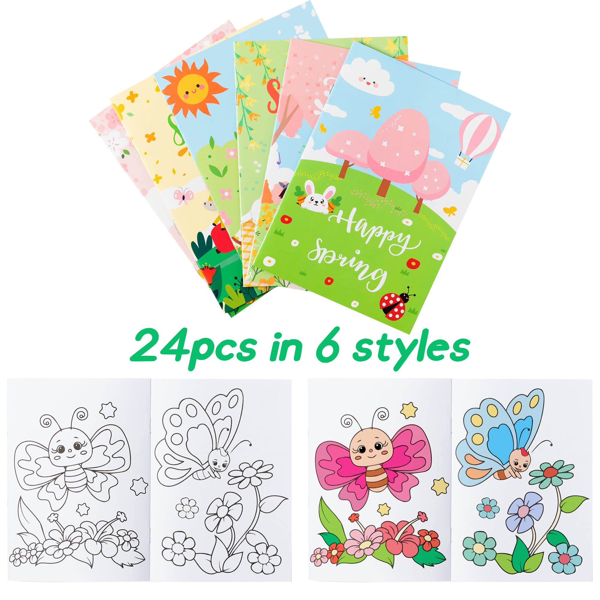 Foto 3 pulgar | Libros Para Colorear Watinc Spring Para Niños, 24 Unidades Con 6 Fundas - Venta Internacional.