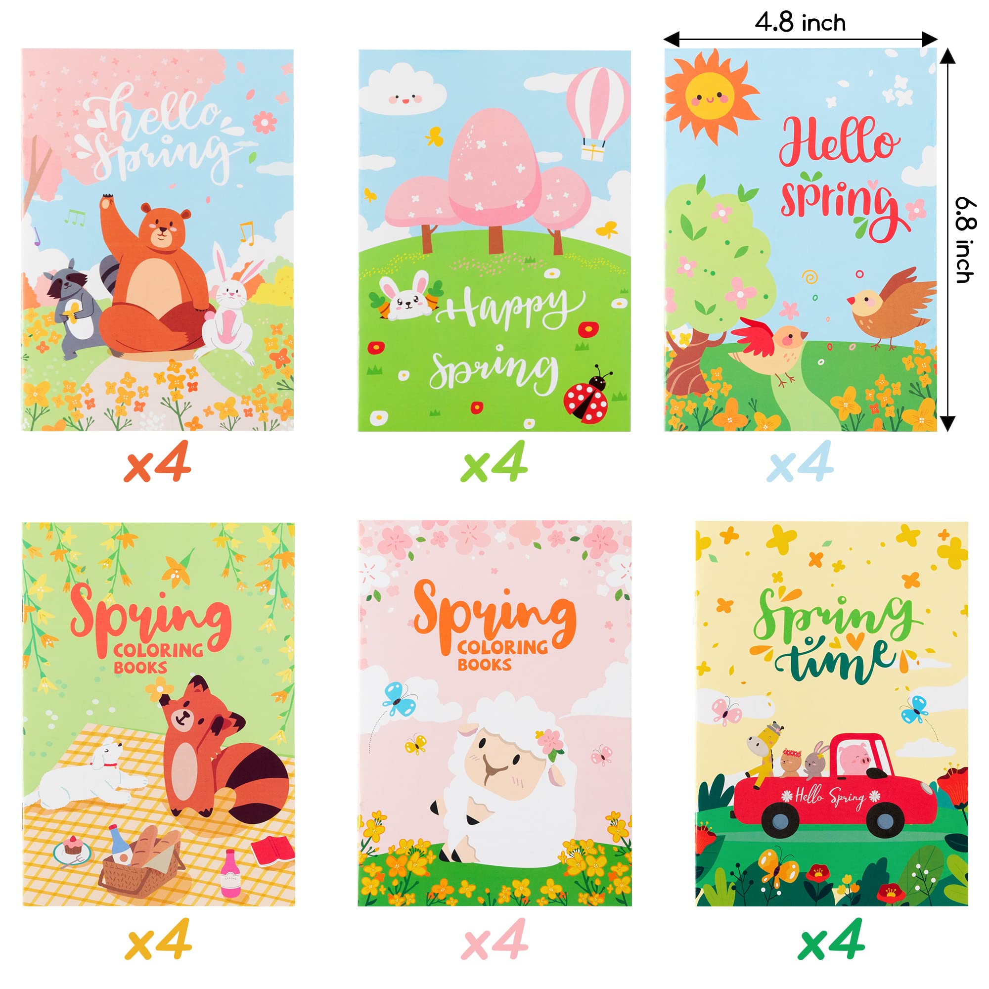 Foto 4 pulgar | Libros Para Colorear Watinc Spring Para Niños, 24 Unidades Con 6 Fundas - Venta Internacional.