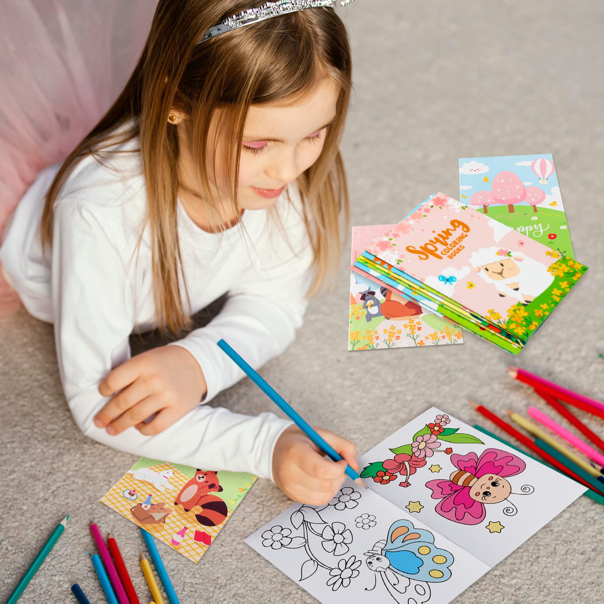 Foto 6 pulgar | Libros Para Colorear Watinc Spring Para Niños, 24 Unidades Con 6 Fundas - Venta Internacional.