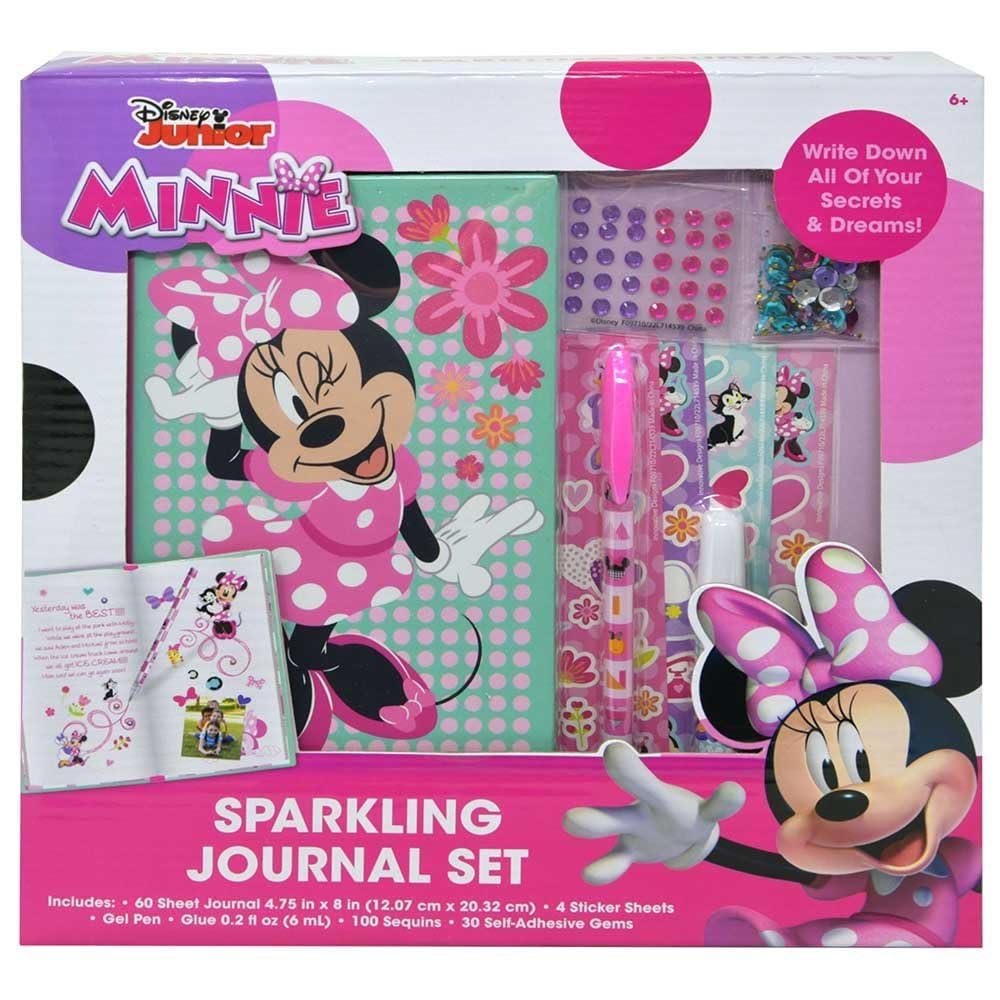 Set De Diarios Disney Minnie Mouse Con Pegatinas, Lentejuelas Y Gemas - Venta Internacional.