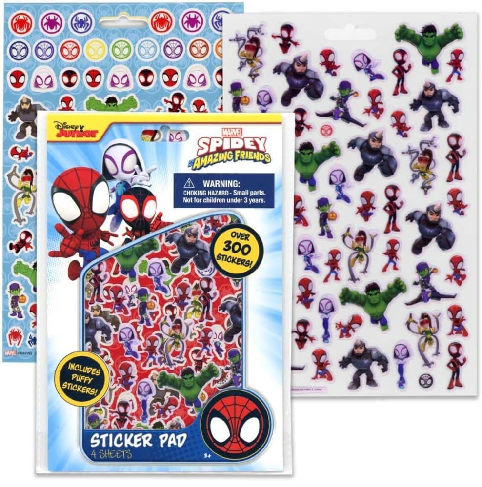 Bloc De Pegatinas Marvel Spidey Y Sus Increíbles Amigos, 4 Hojas - Venta Internacional.