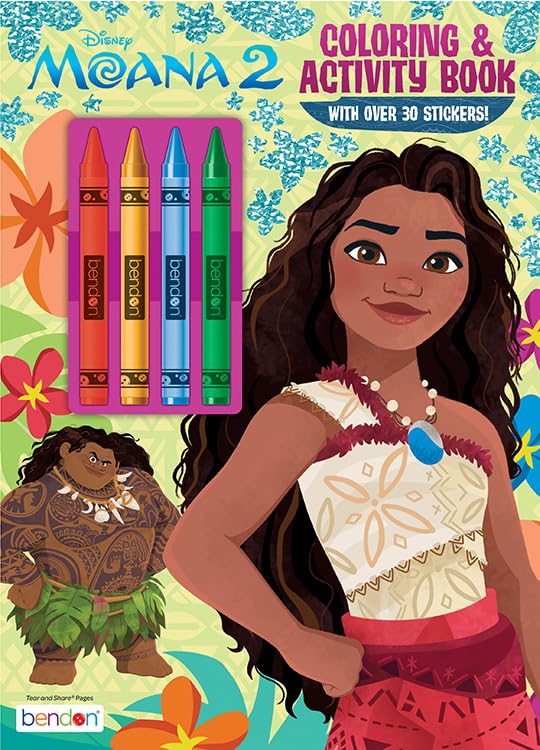 Libro Para Colorear Y Actividades Bendon Moana 2 Con 4 Crayones - Venta Internacional.