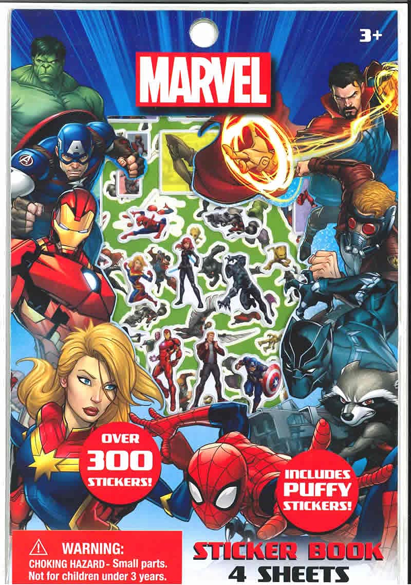 Set De Libros De Pegatinas Marvel Avengers Con Más De 300 Pegatinas Hinchadas - Venta Internacional.