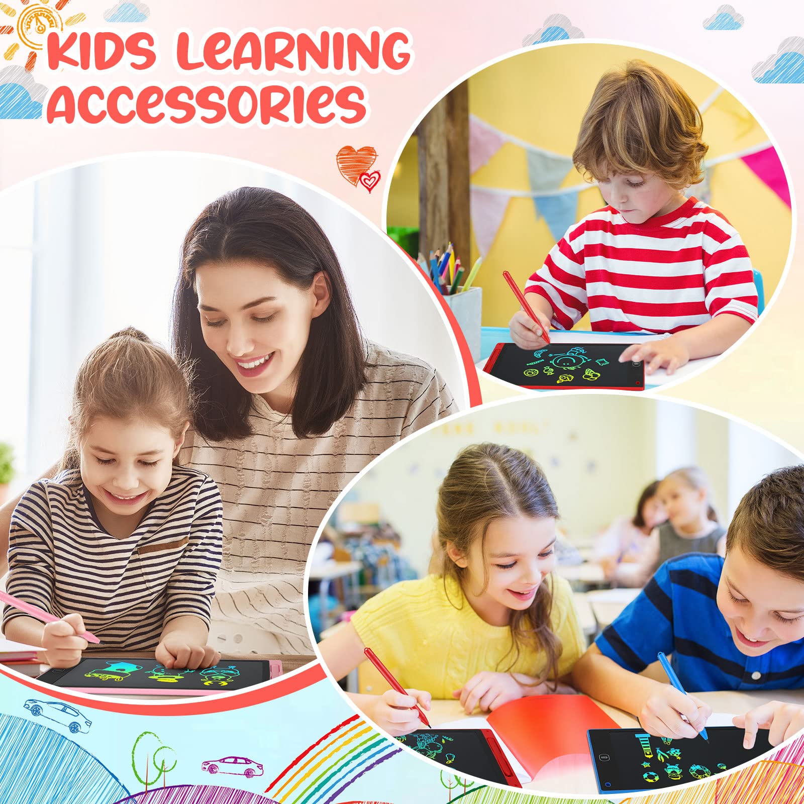 Foto 5 | Tableta De Escritura Lcd Zhehao De 10 Pulgadas Para Niños Con 12 Rotuladores - Venta Internacional.