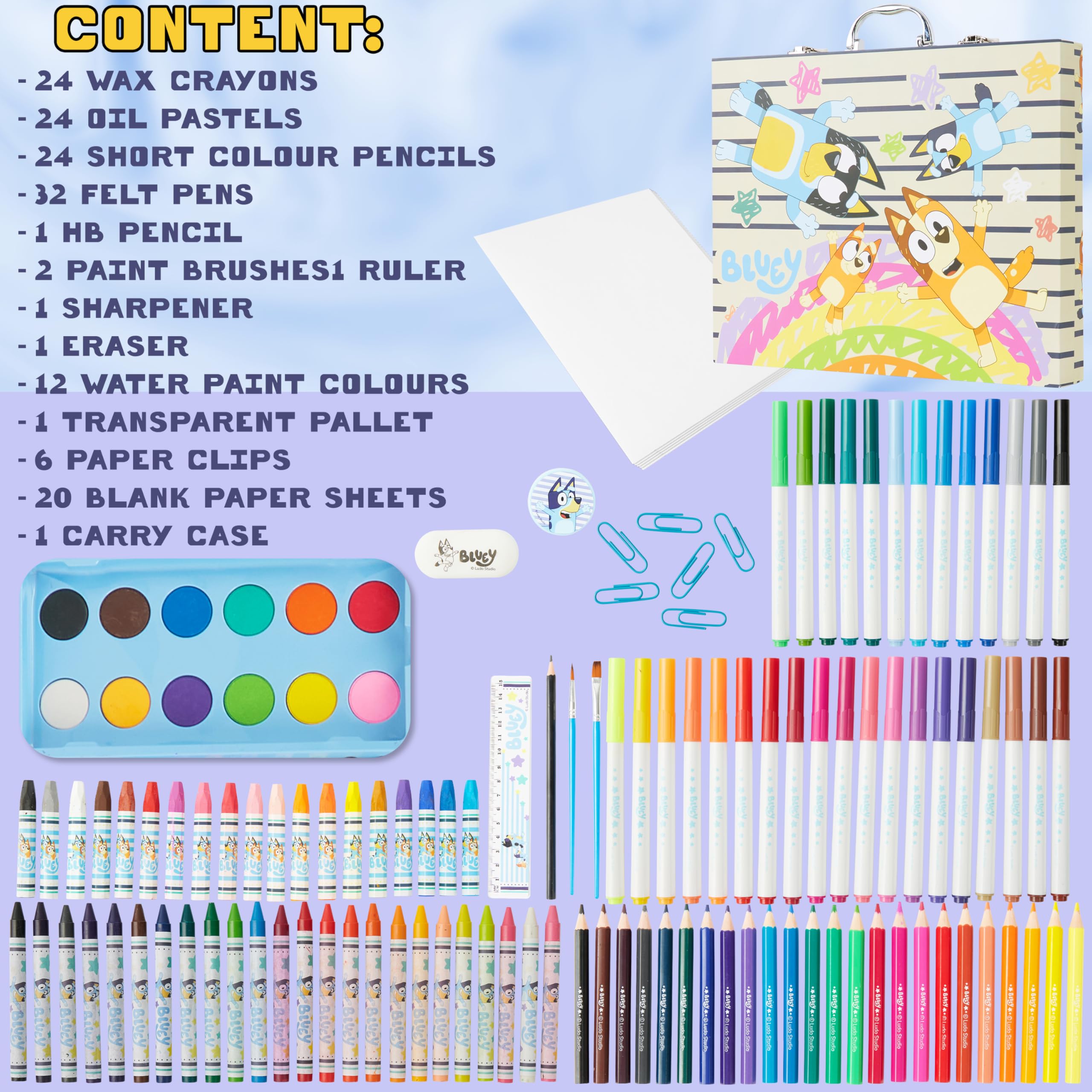 Foto 7 pulgar | Kit De Dibujo Con Lápices De Colores Azules De Art Supplies Con Funda Para Niños - Venta Internacional.