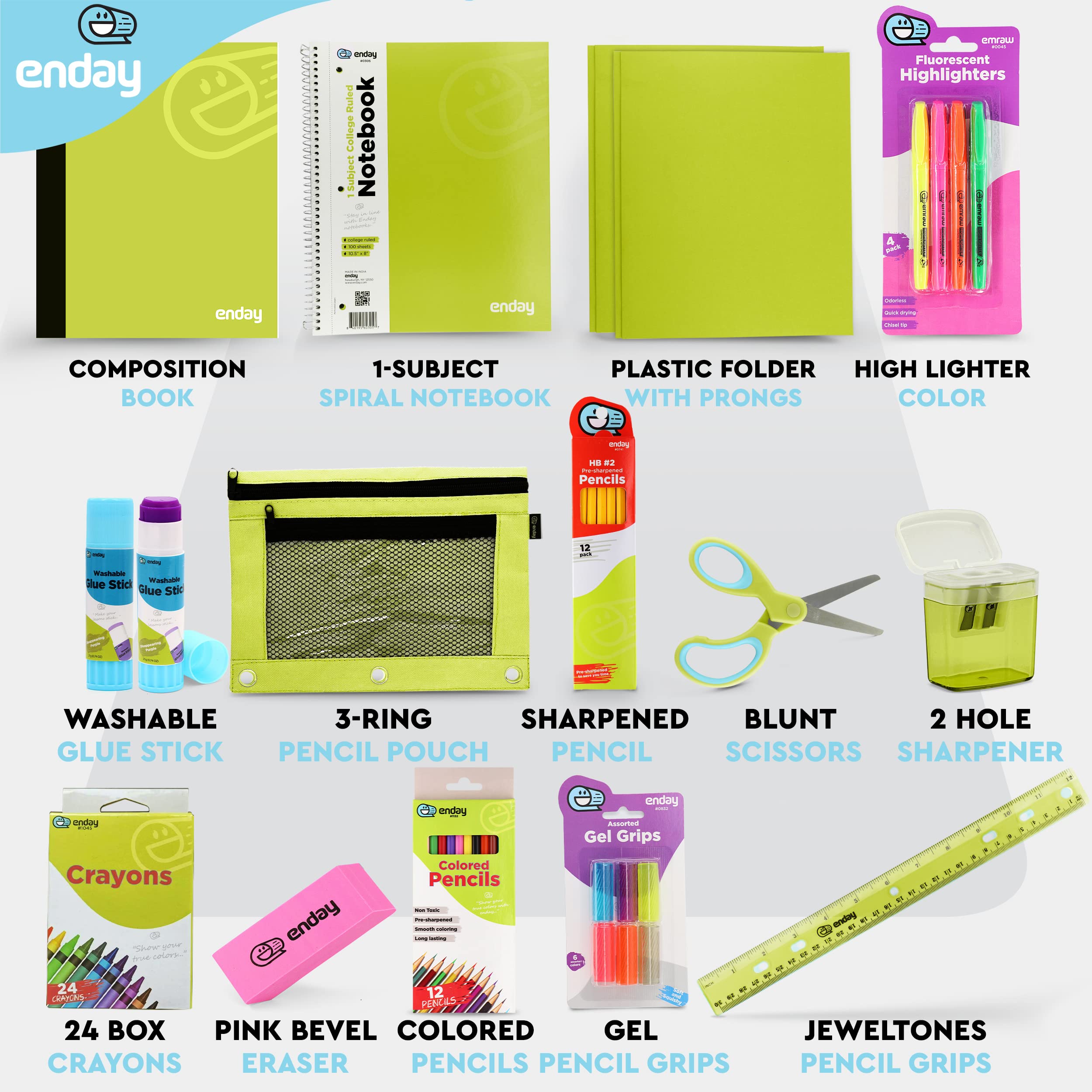 Foto 3 | Juego De Útiles Escolares Enday Back To School Para Niños K-5, 78 Piezas - Venta Internacional.