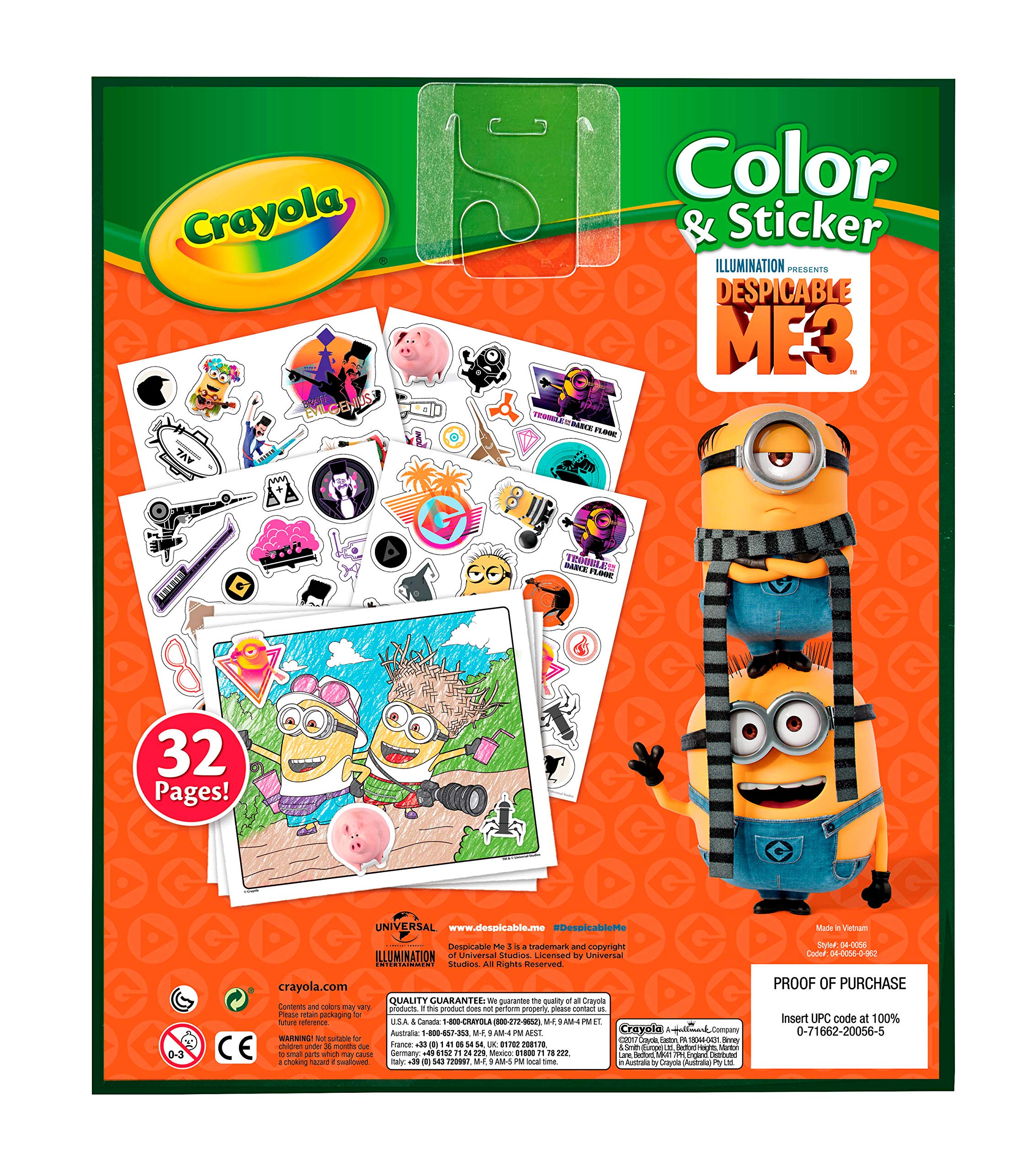 Foto 5 | Libro De Colores Y Pegatinas Crayola Despicable Me 3 Niños De 3 A 6 Años - Venta Internacional.