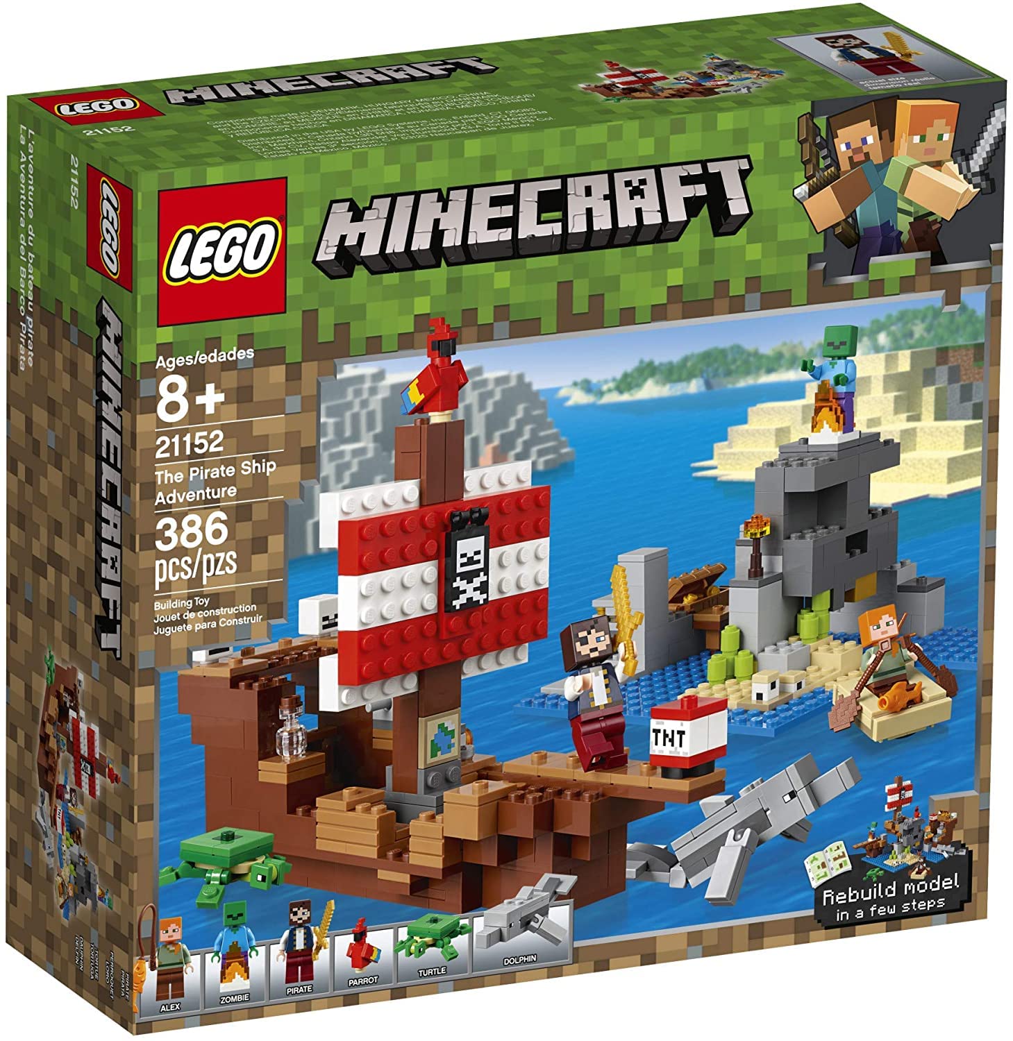 Foto 2 pulgar | Lego Minecraft The Pirate Ship Adventure 21152 - Venta Internacional