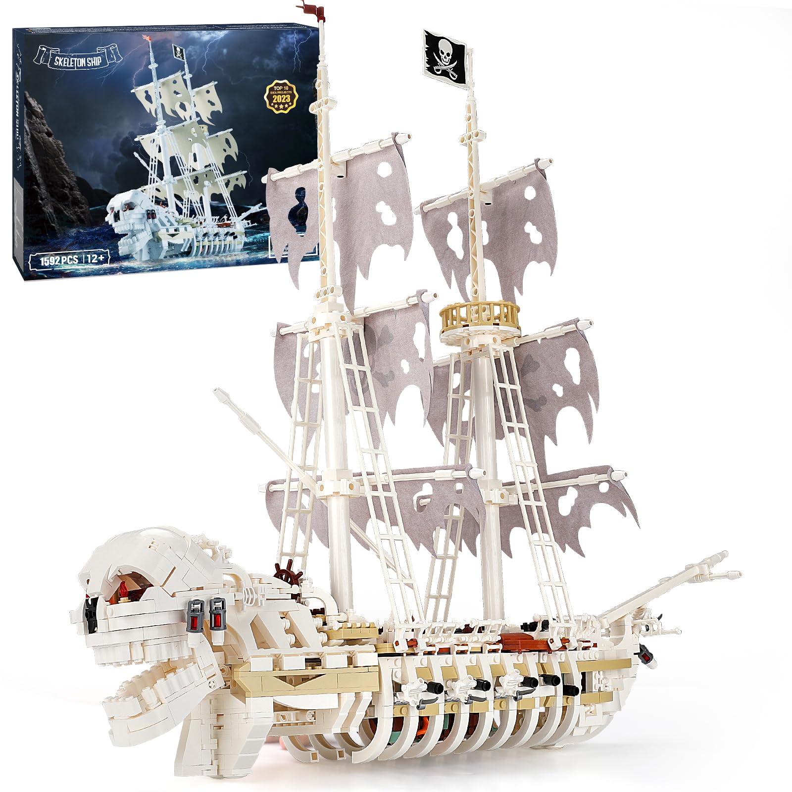 Foto 2 pulgar | Set de Construcción de Juguetes Sillbird Skeleton Pirate Ship 1592 Piezas - Venta Internacional