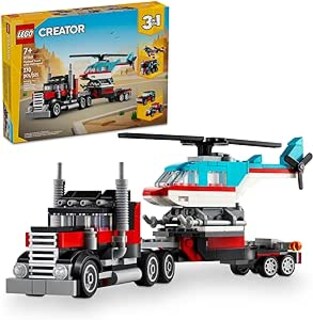 Foto 1 | Lego Creator 31146 Camión Plataforma con Helicóptero