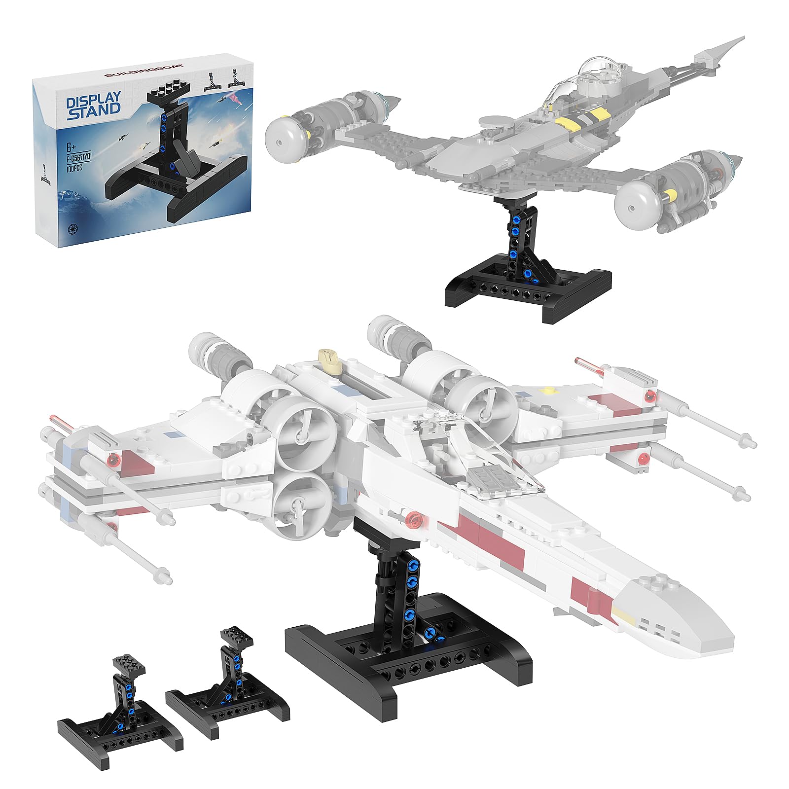 Soporte de Exhibición para Lego X-Wing Fighter 75301 y Mando N-1 - Paquete de 2 - Venta Internacional