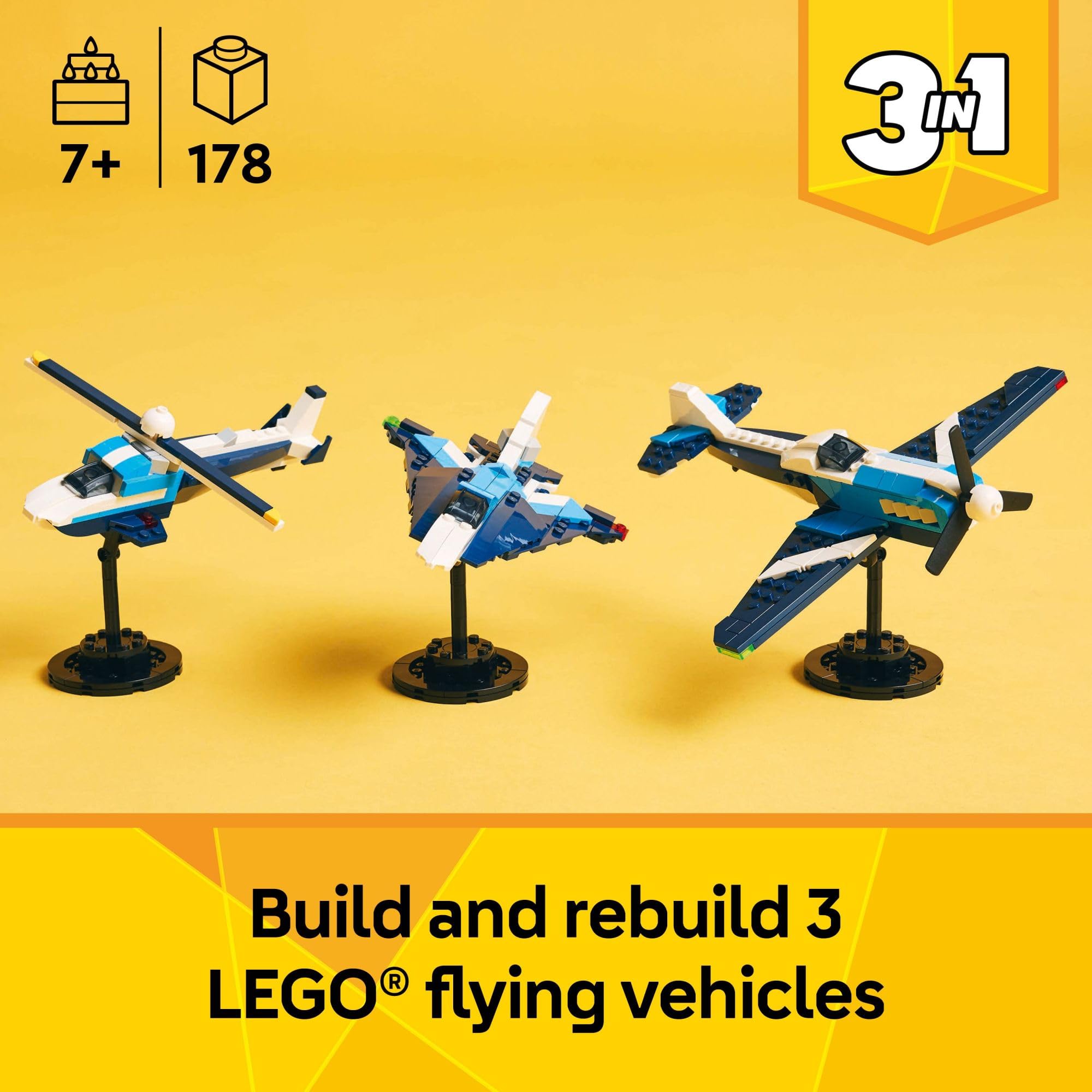 Foto 2 | Juguete de Construcción Lego Creator 3 en 1 Aircraft Race Plane 31160 - Venta Internacional