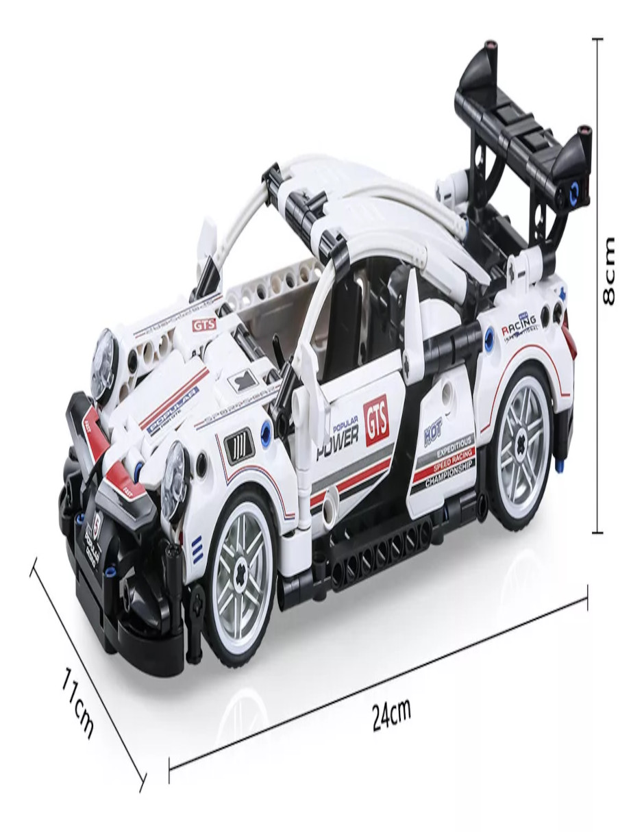Foto 6 pulgar | Juguetes Arte Manualidades Construccion Bloque Porsche Blanco + Termo De Regalo Güish