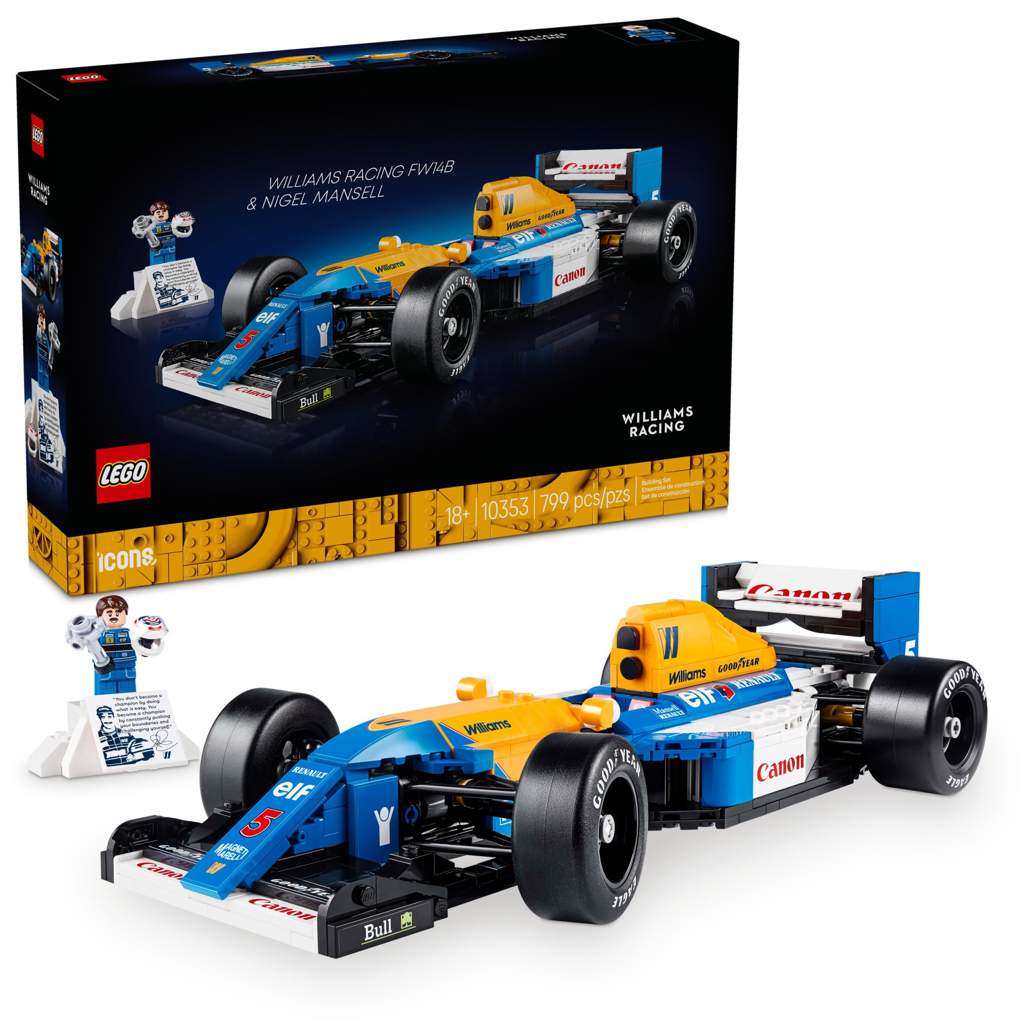 Foto 1 | Set De Construcción Lego Icons Williams Racing Fw14b Y Nigel Mansell F1 - Venta Internacional.