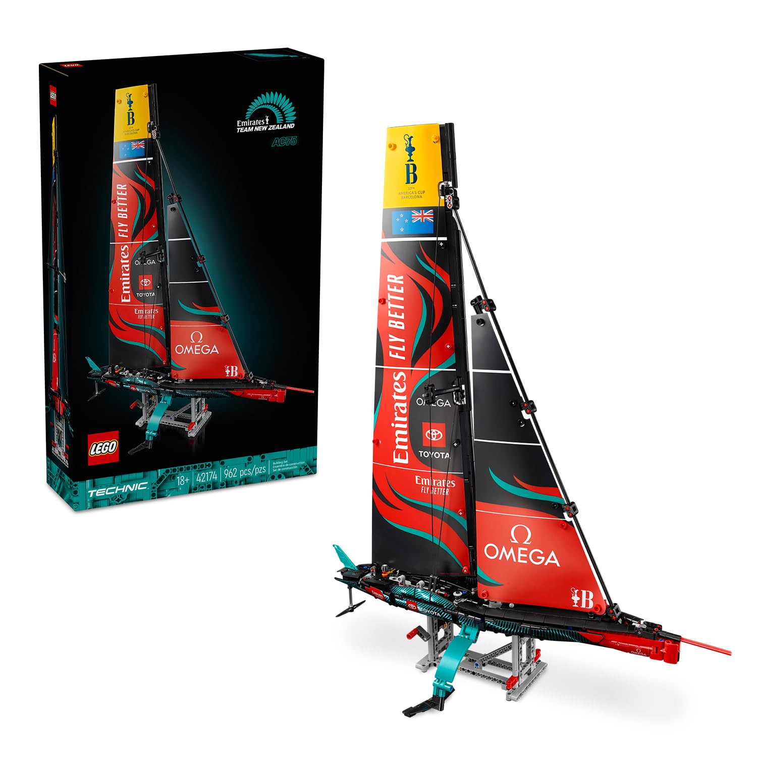 Foto 2 pulgar | Set De Construcción Lego Technic Emirates Team New Zealand Ac75 Yacht 42174 - Venta Internacional.
