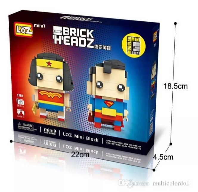 Foto 5 | Set de Miniblocks de Superman y Wonder Woman con 268 ladrillos y 2 modelos posables de 6 cm