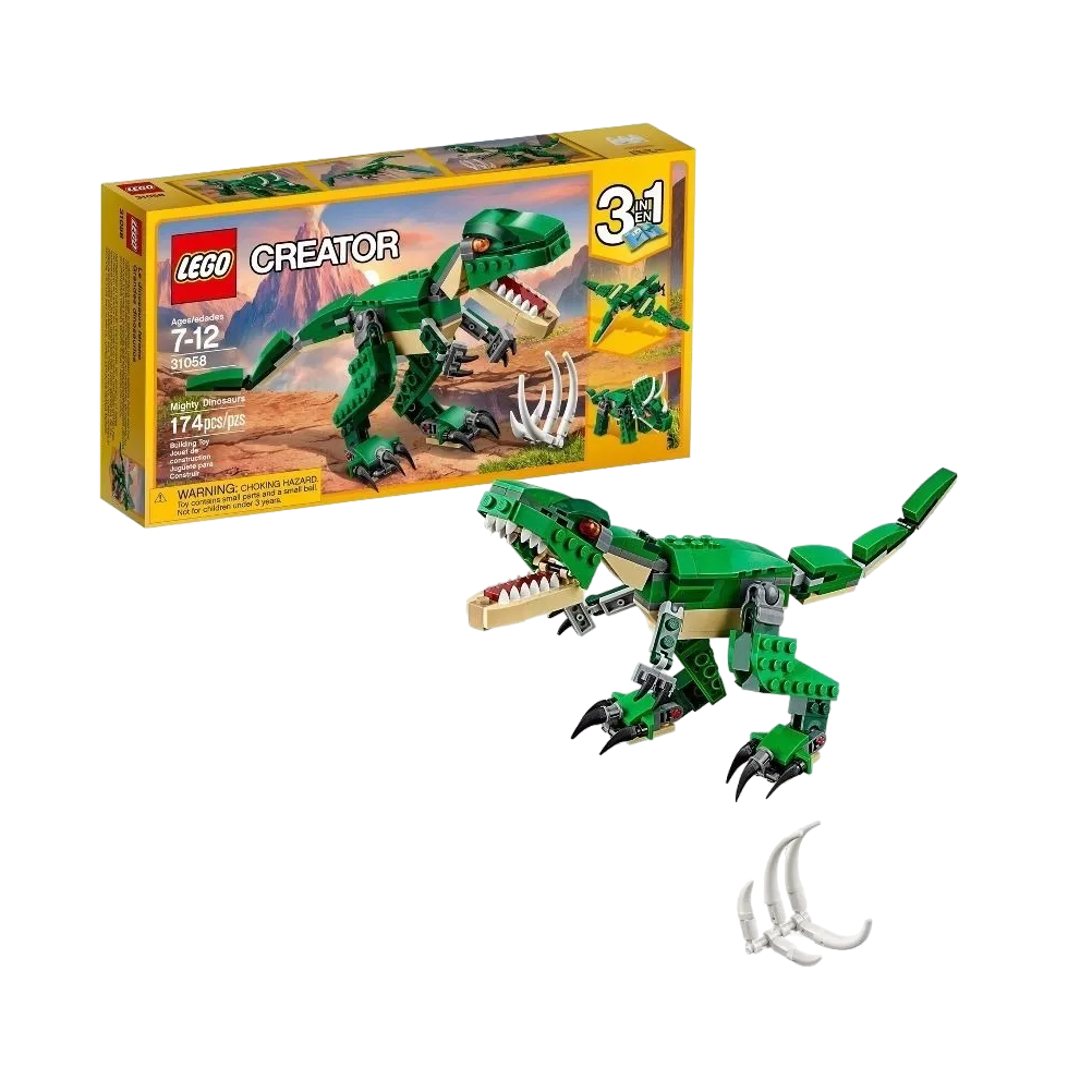 Kit Creator 3 En 1 Grandes Dinosaurios 31058 174 Piezas Verde