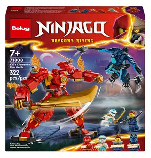 Foto 3 | Juguete De Construcción Ninja Con Un Mech Elemental Del Fuego De Kai, Belug Multicolor