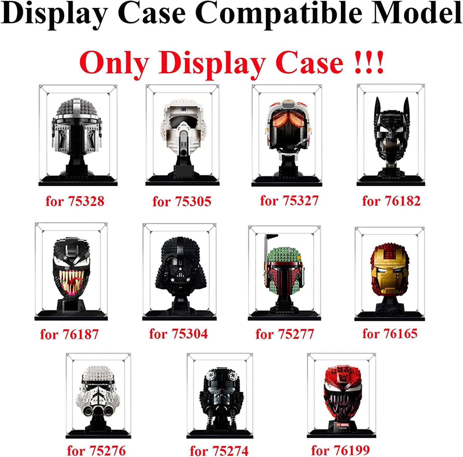 Foto 6 | Vitrina Acrílica Para El Juego De Maquetas De Casco Lego Darth Vader - Venta Internacional.