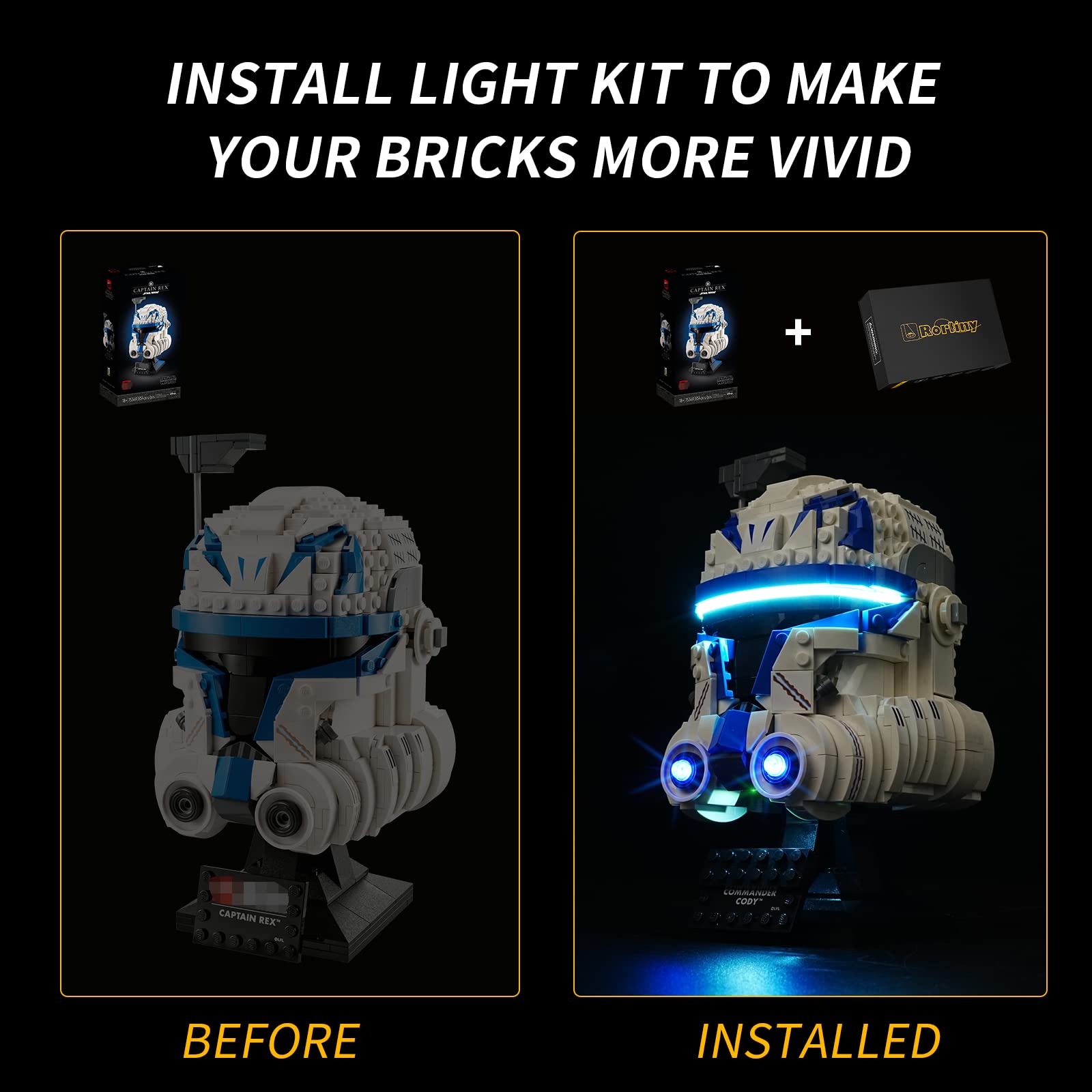 Foto 3 | Set De Iluminación Led Rorliny Para Lego Star Wars Captain Rex 75349 - Venta Internacional.