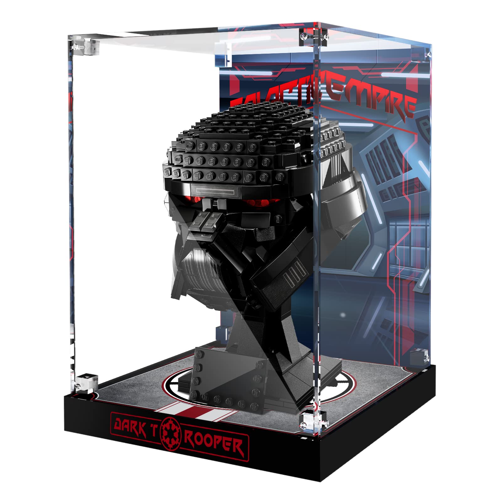Vitrina Acrílica Pipart Para Casco Lego 75343 Dark Trooper - Venta Internacional.