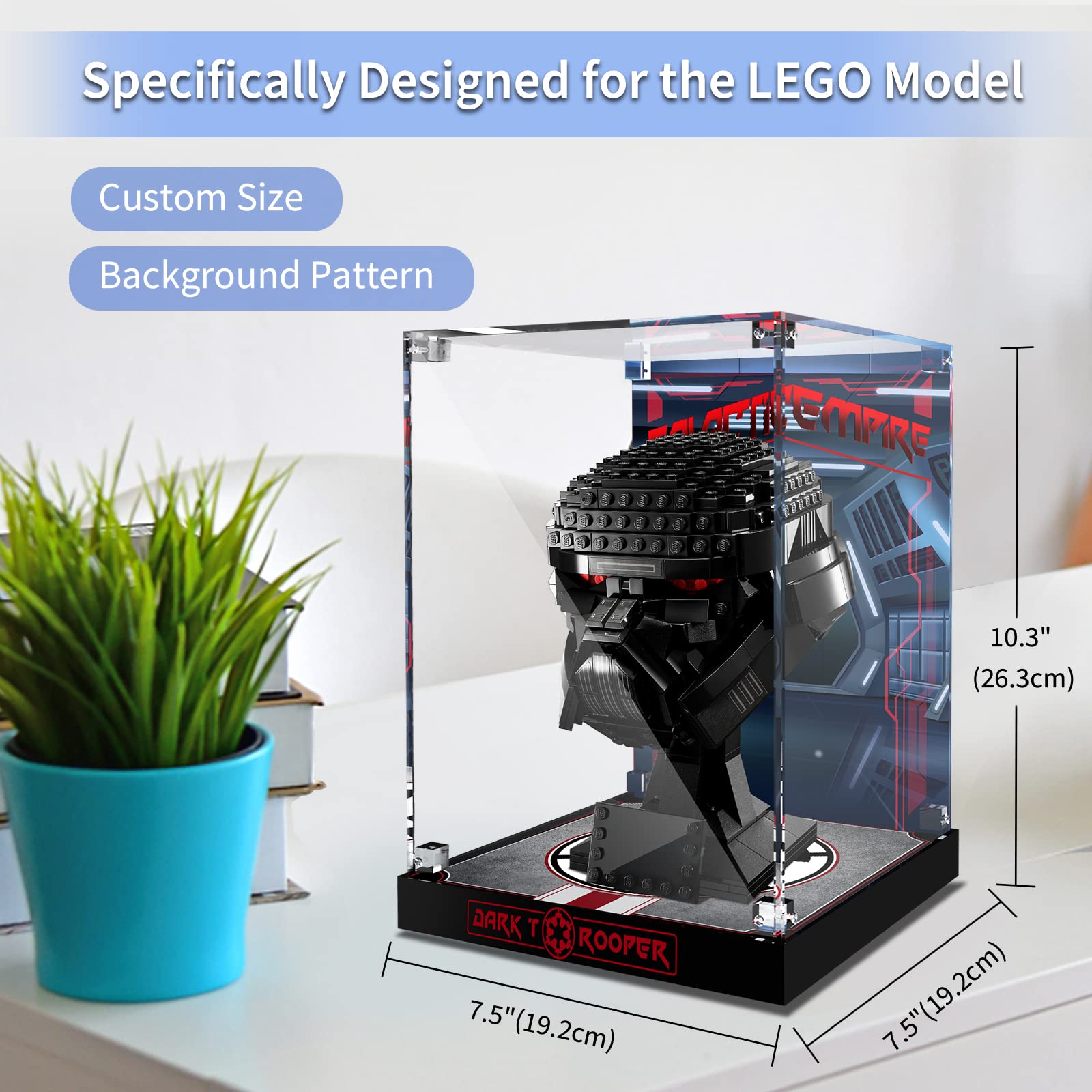 Foto 4 pulgar | Vitrina Acrílica Pipart Para Casco Lego 75343 Dark Trooper - Venta Internacional.