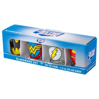 Foto 5 | Set De Minigafas Con Logotipos Plateados De Superhéroes De Buffalo Dc Comics - Venta Internacional.