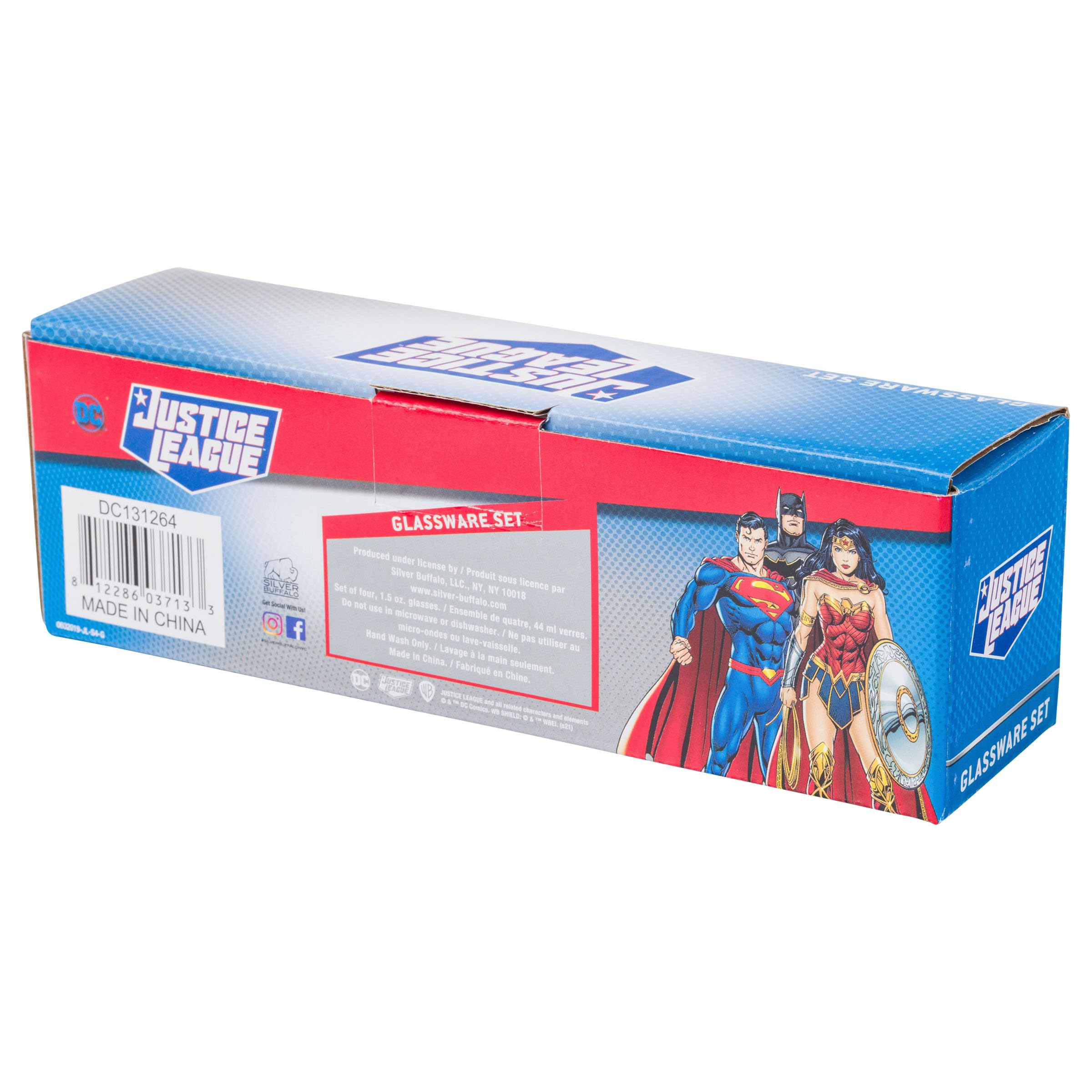 Foto 7 pulgar | Set De Minigafas Con Logotipos Plateados De Superhéroes De Buffalo Dc Comics - Venta Internacional.