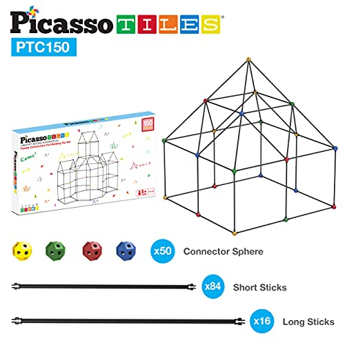 Foto 7 pulgar | Kit De Construcción Fort Picassotiles Para Niños, 150 Piezas Con Túnel - Venta Internacional.