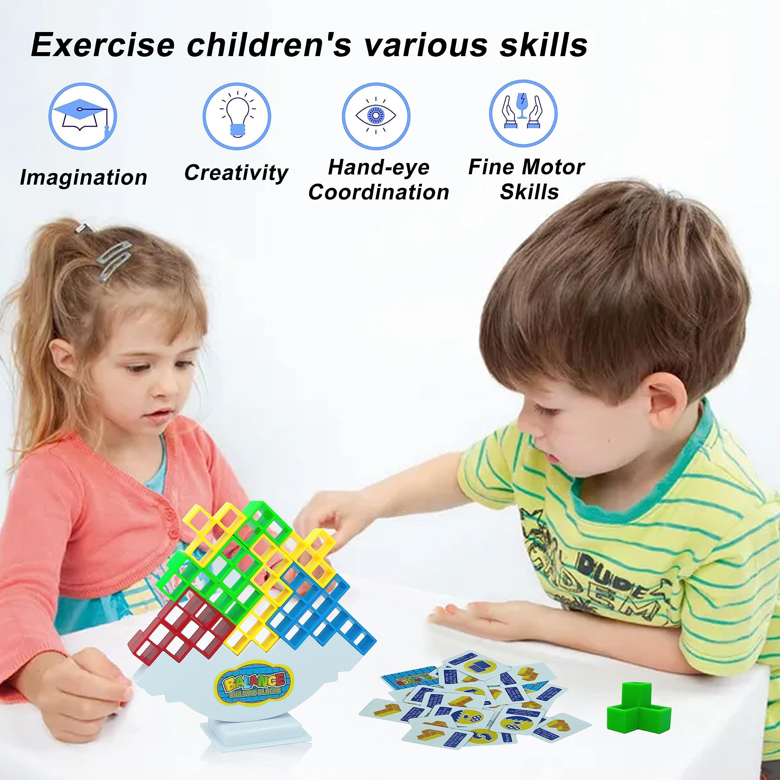 Foto 3 | Juego De Bloques Apilables Tetra Tower Balance, 48 Piezas - Venta Internacional.