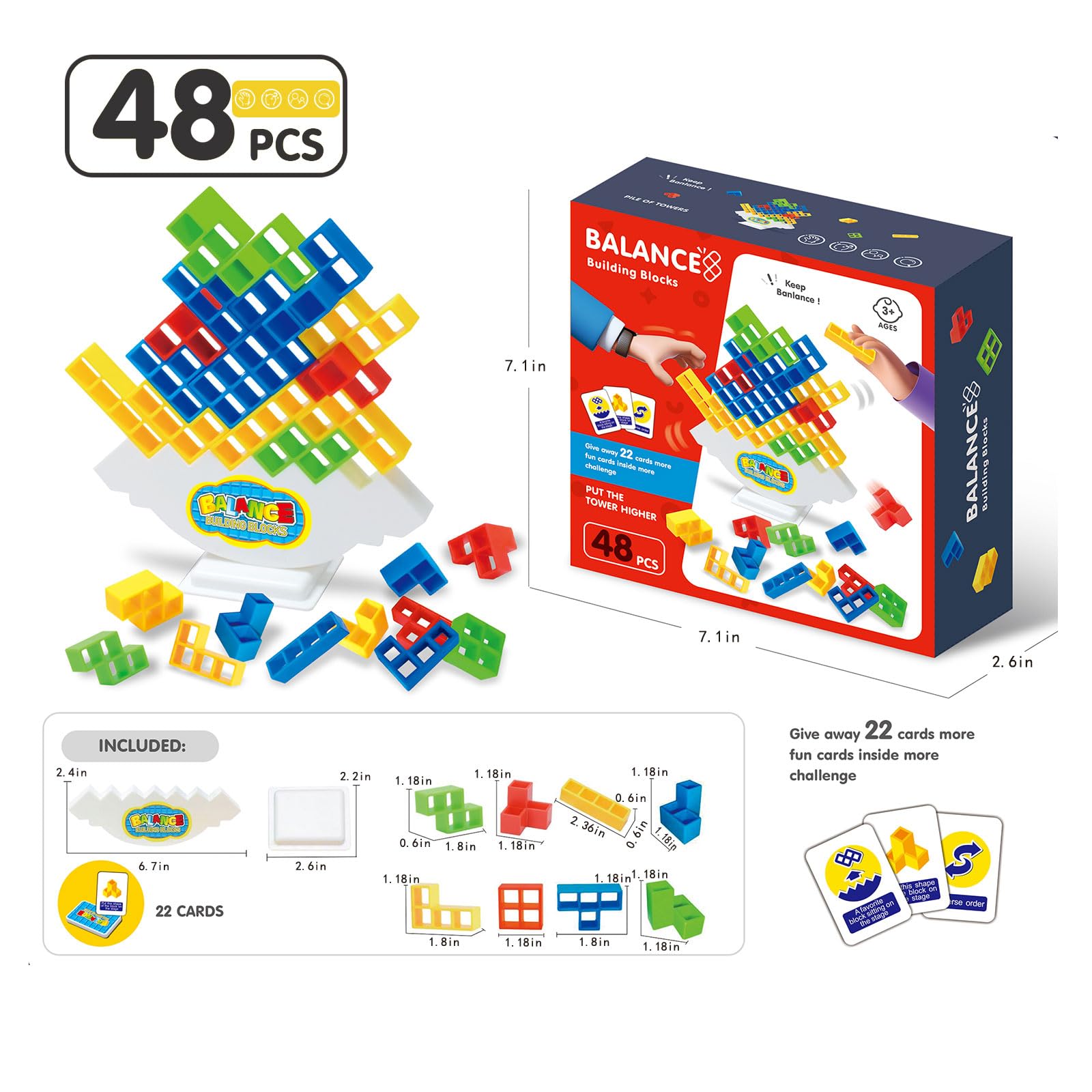 Foto 6 | Juego De Bloques Apilables Tetra Tower Balance, 48 Piezas - Venta Internacional.