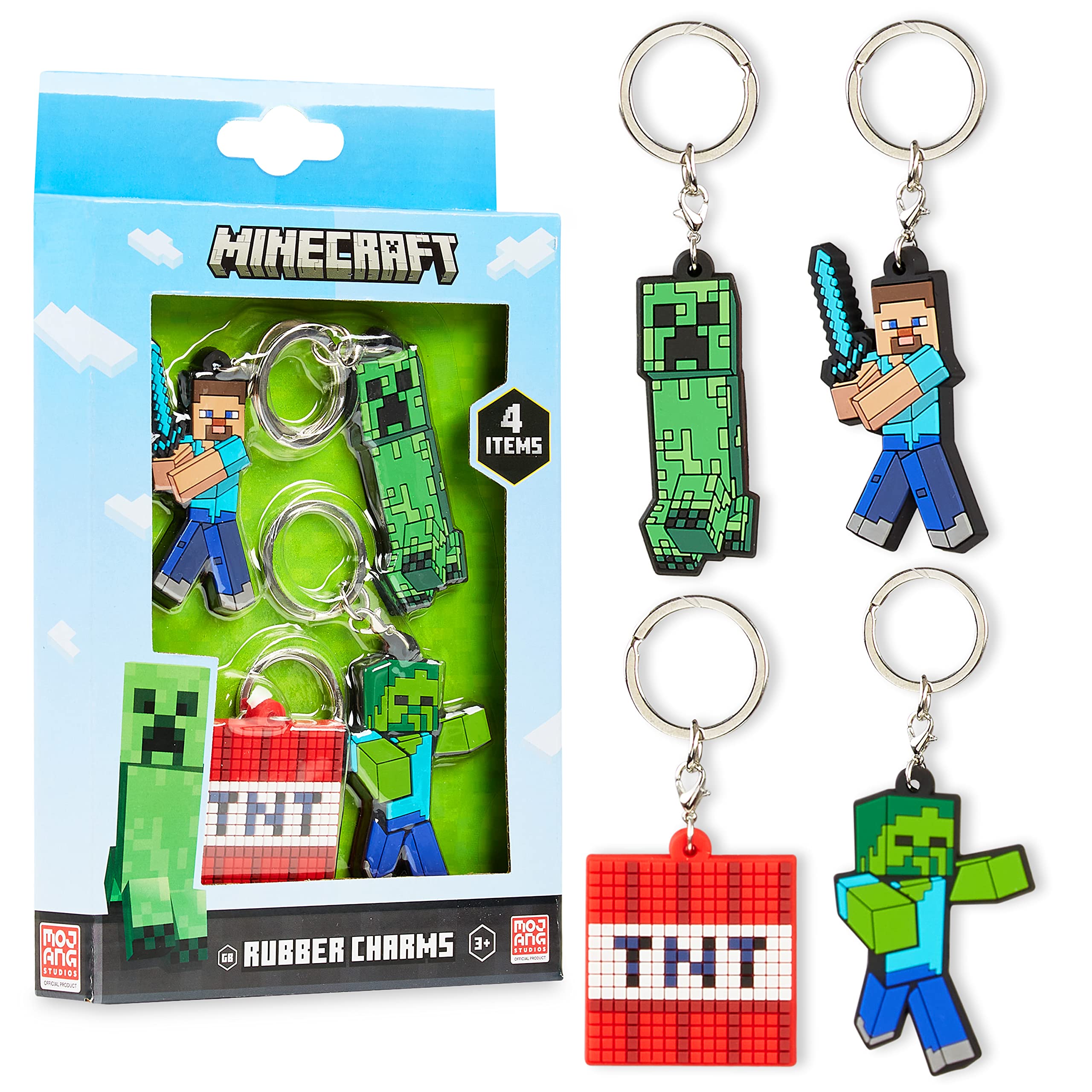 Foto 2 pulgar | Set De Llaveros Y Pulseras De Silicona Minecraft Kids - Venta Internacional.