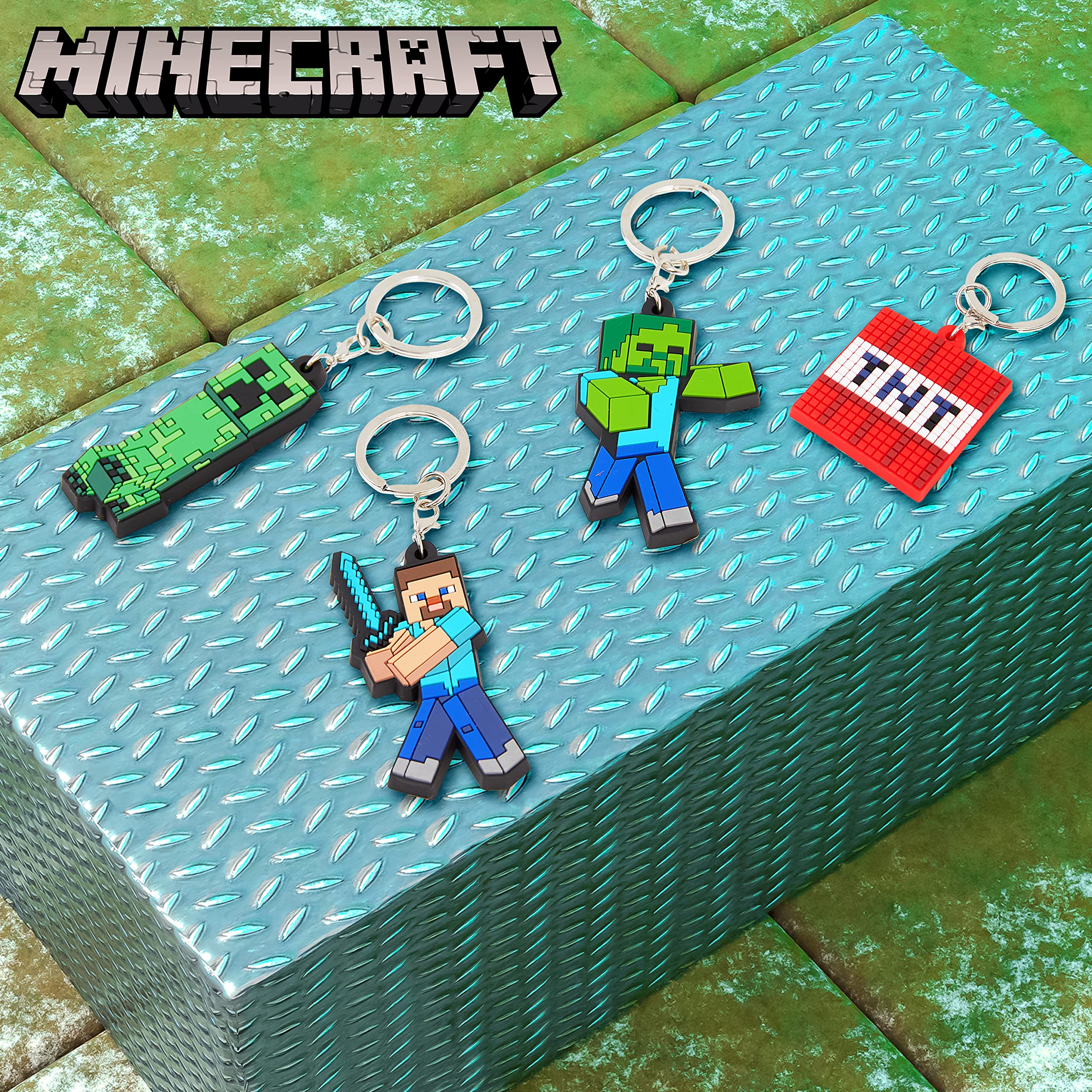 Foto 4 pulgar | Set De Llaveros Y Pulseras De Silicona Minecraft Kids - Venta Internacional.