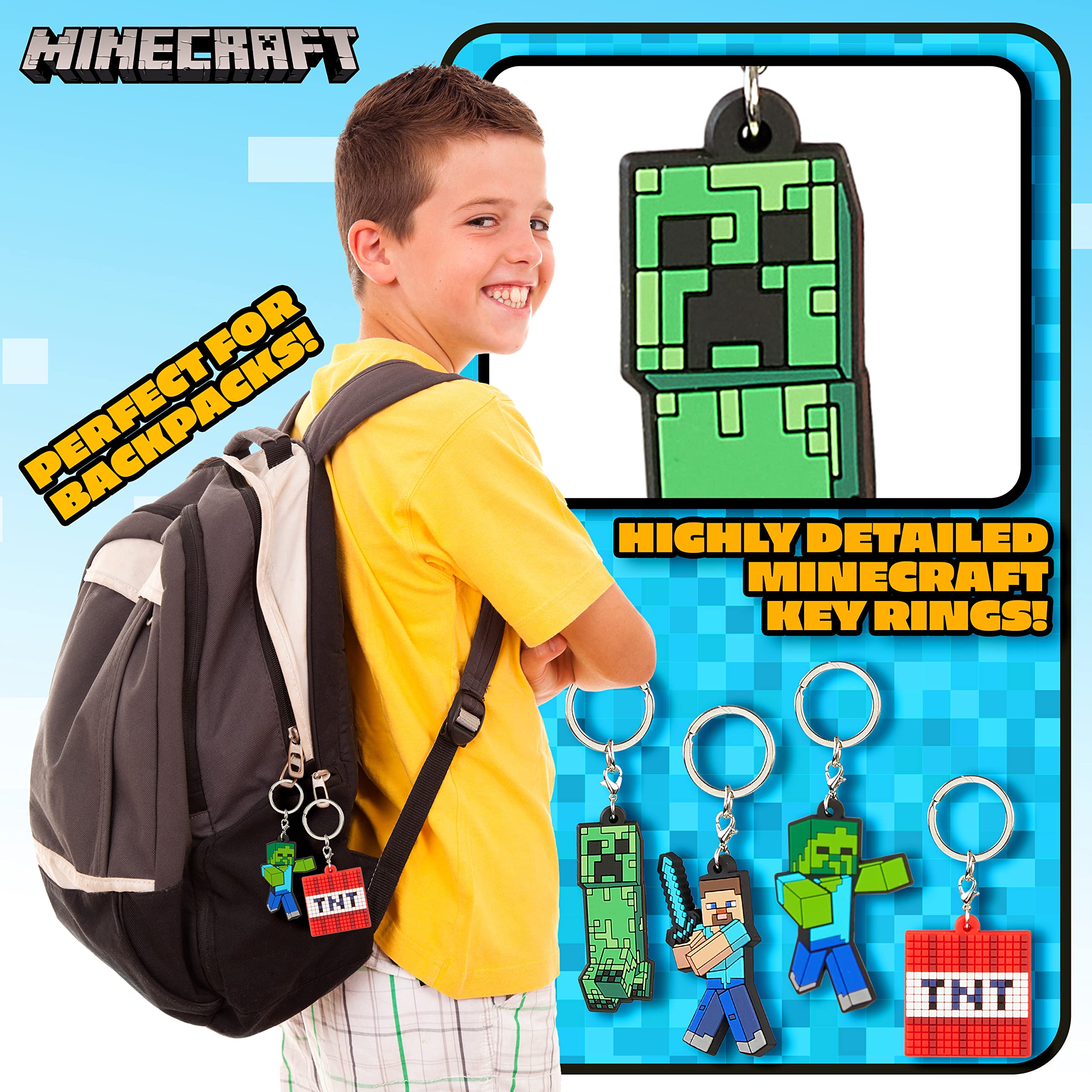 Foto 6 pulgar | Set De Llaveros Y Pulseras De Silicona Minecraft Kids - Venta Internacional.