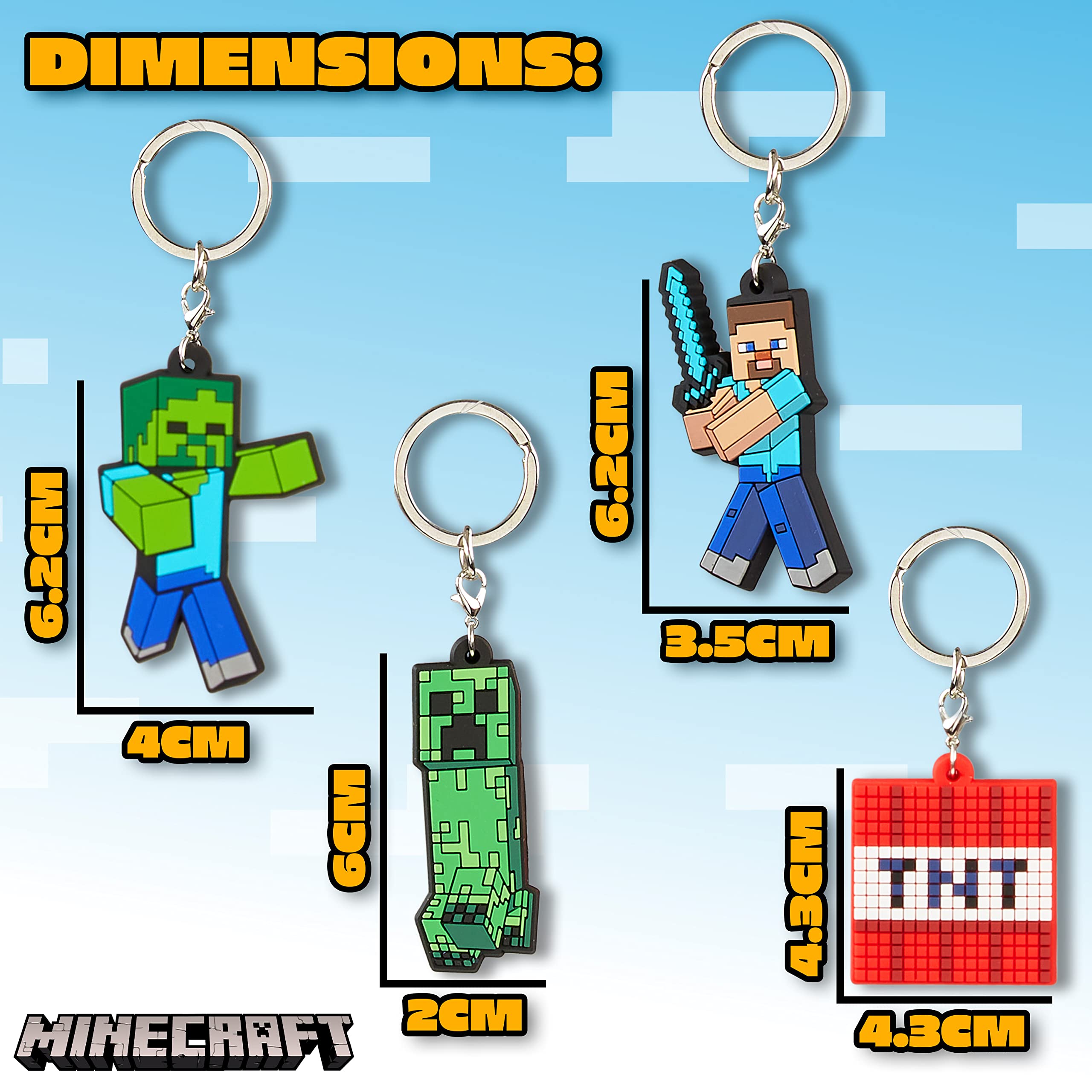 Foto 7 pulgar | Set De Llaveros Y Pulseras De Silicona Minecraft Kids - Venta Internacional.