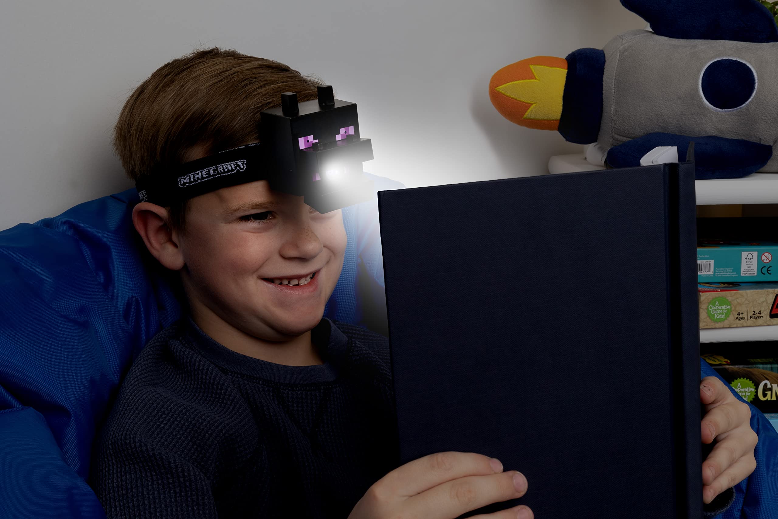 Foto 8 pulgar | Linterna Frontal Paladone Minecraft Ender Dragon Con Sonidos Para Niños - Venta Internacional.