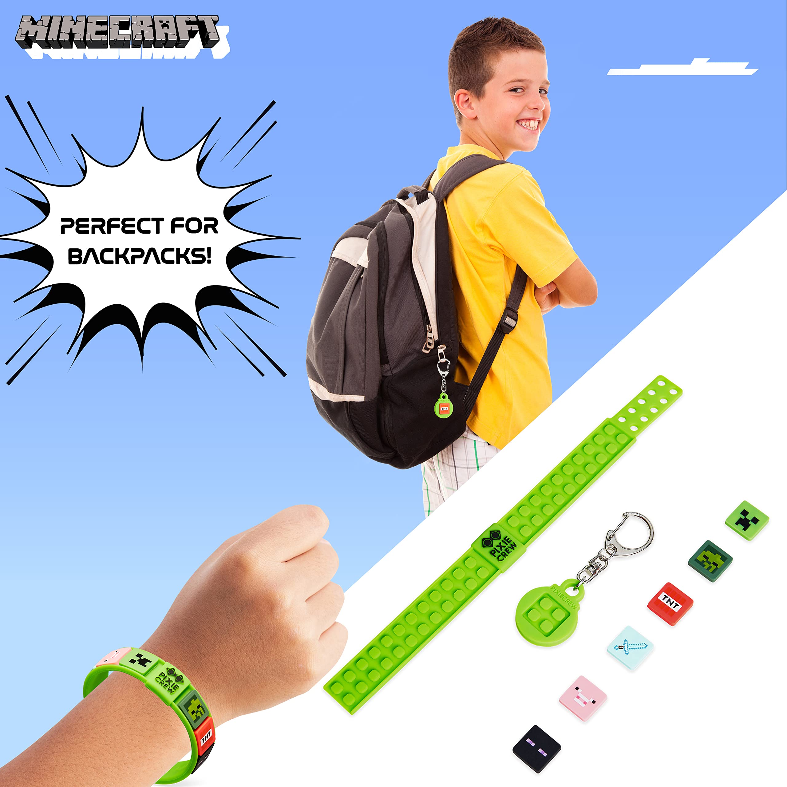 Foto 7 pulgar | Set De Llaveros Y Pulseras De Silicona Minecraft Kids - Venta Internacional.