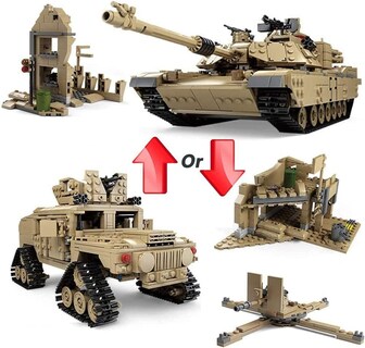 Foto 2 | Juego de Tanques Militar Modelo Feleph M1a2 A Escala 1:28 1463 Piezas - Venta Internacional